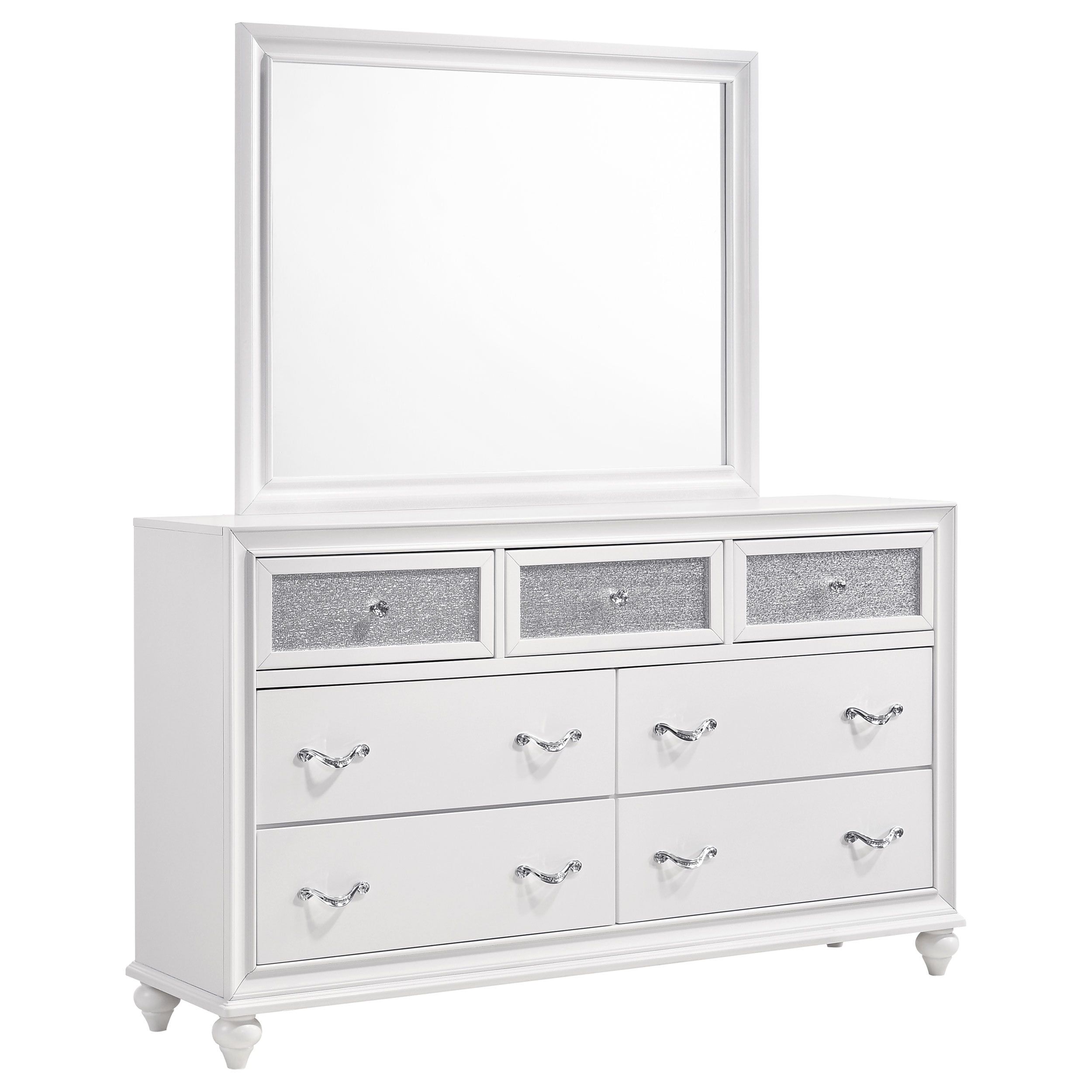 Coaster Barzini Modern 7-drawer Wood Dresser with Mirror White