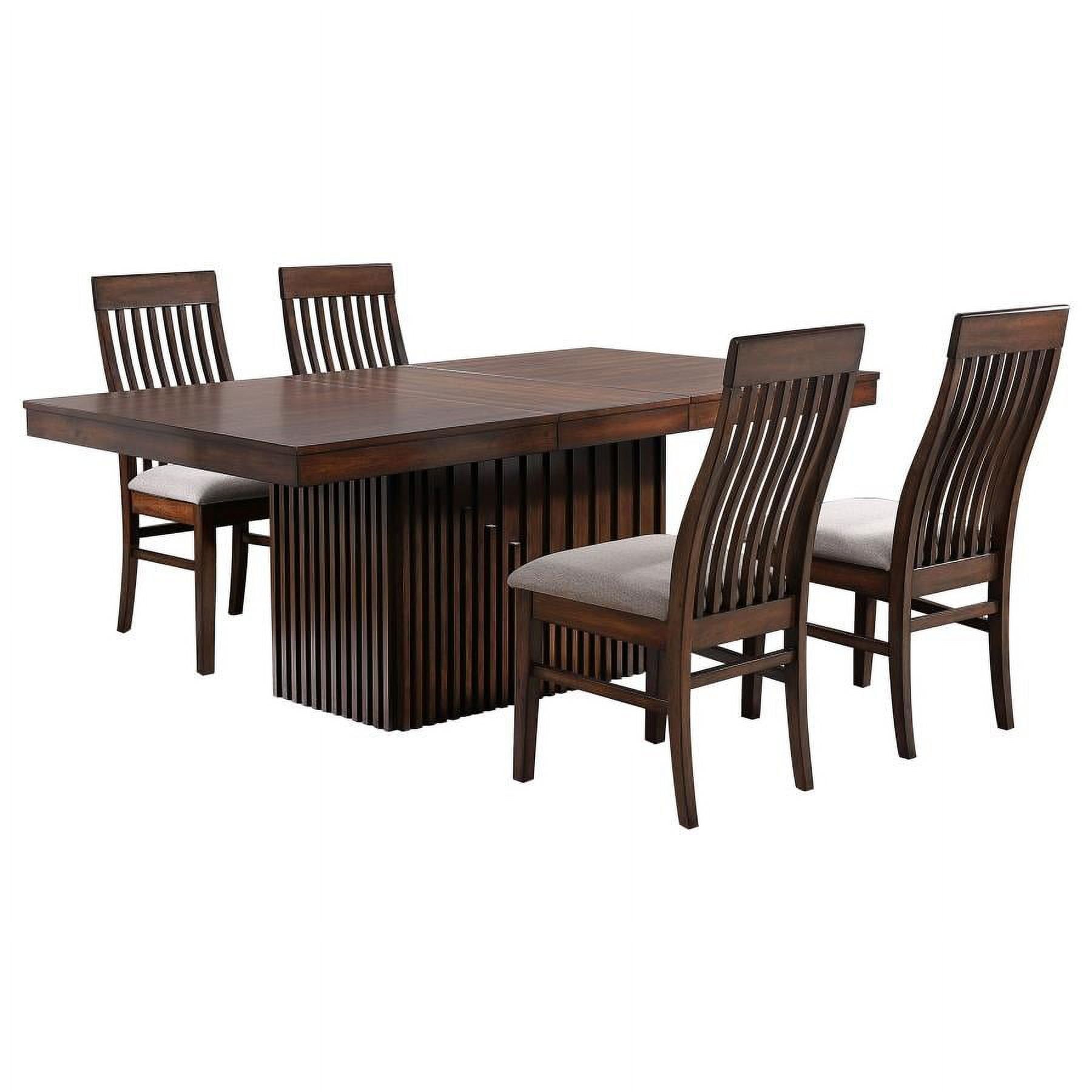 Mango Oak 5-Piece Rectangular Dining Set with Extension Leaf