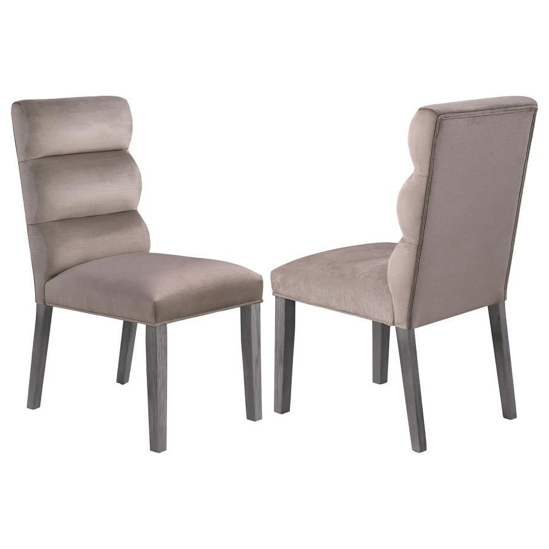 Ash Gray High-Back Upholstered Side Chair Set