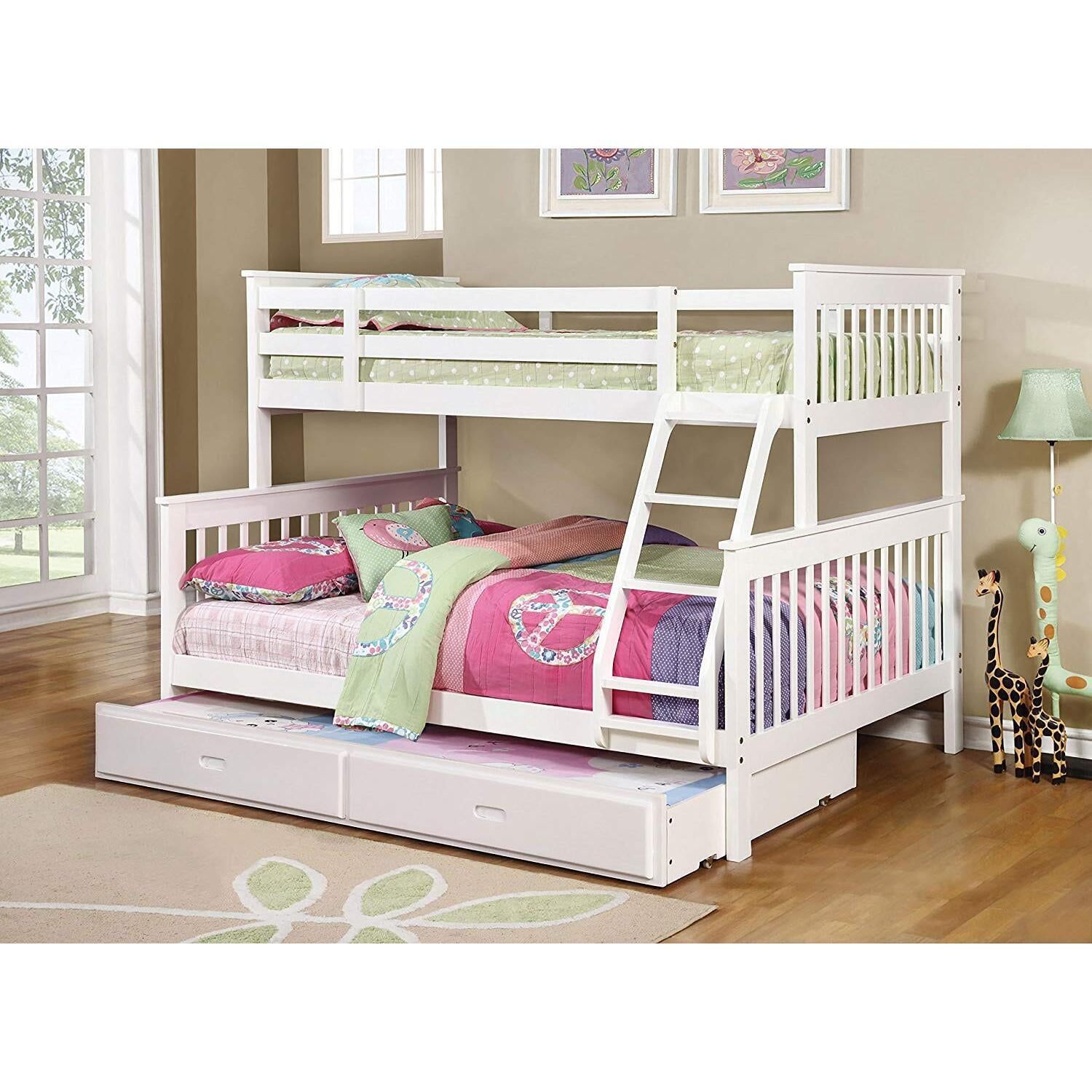 Chapman White Pine Twin Over Full Bunk Bed with Slats