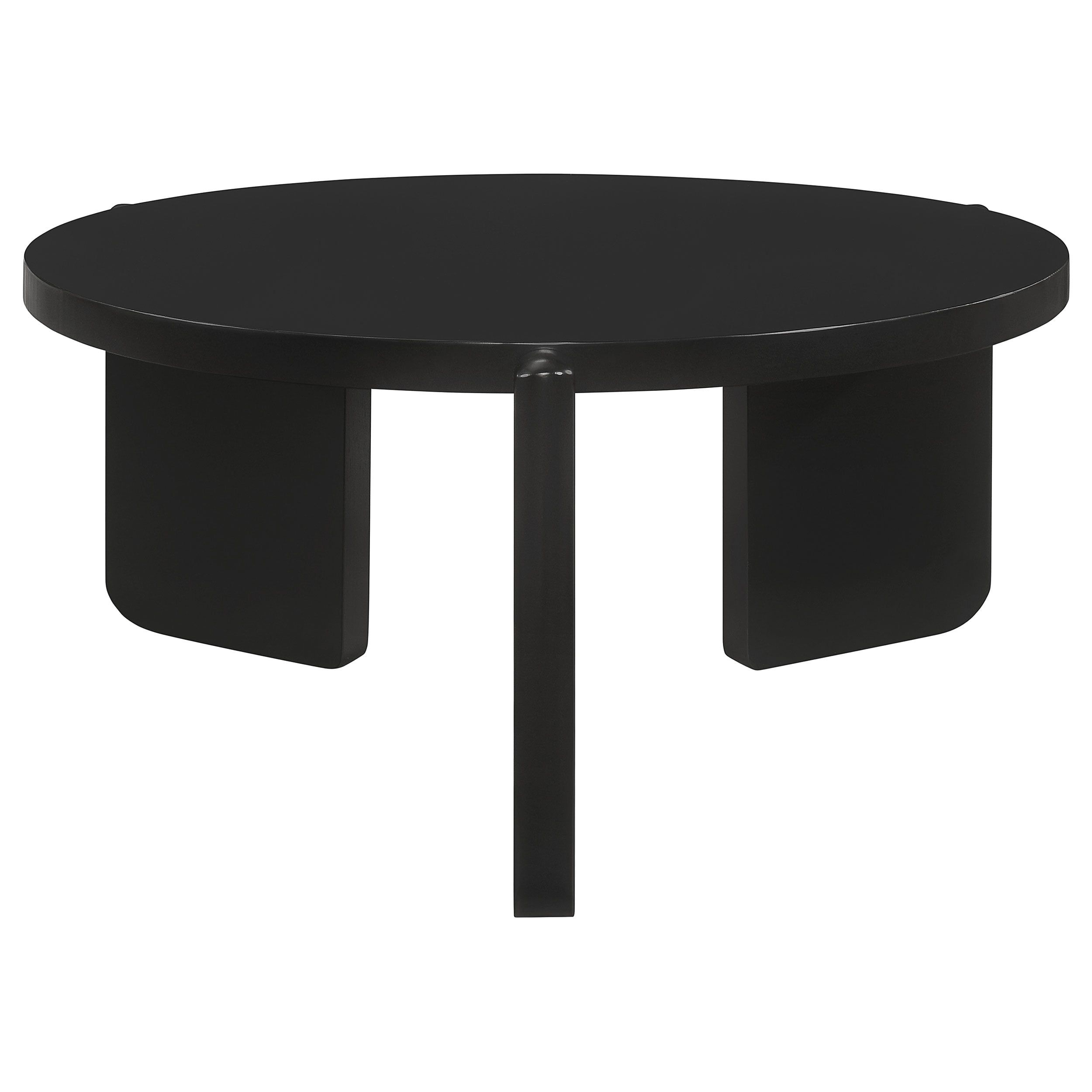 Cordova Round Black Solid Wood Coffee Table