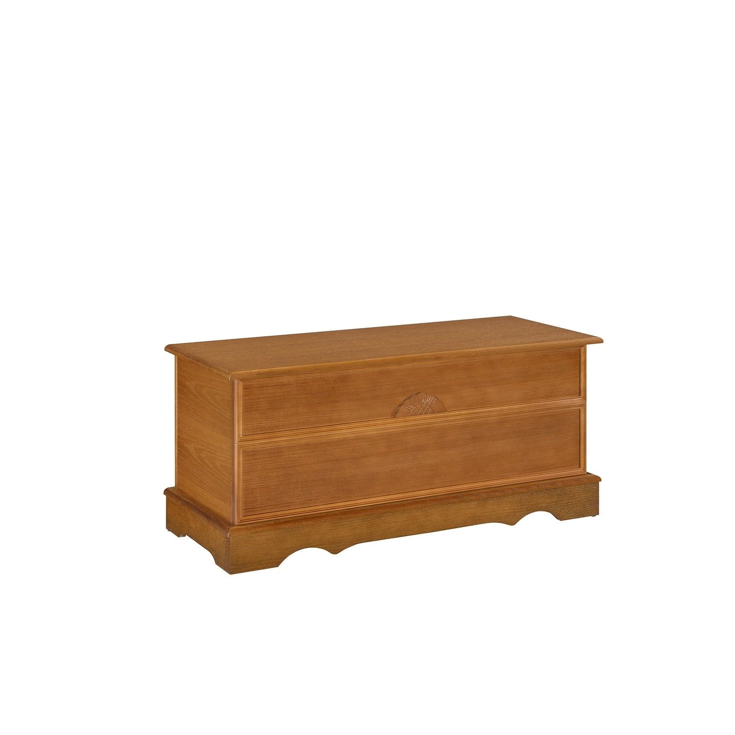 Honey Oak Traditional Cedar Storage Chest with Metal Hardware
