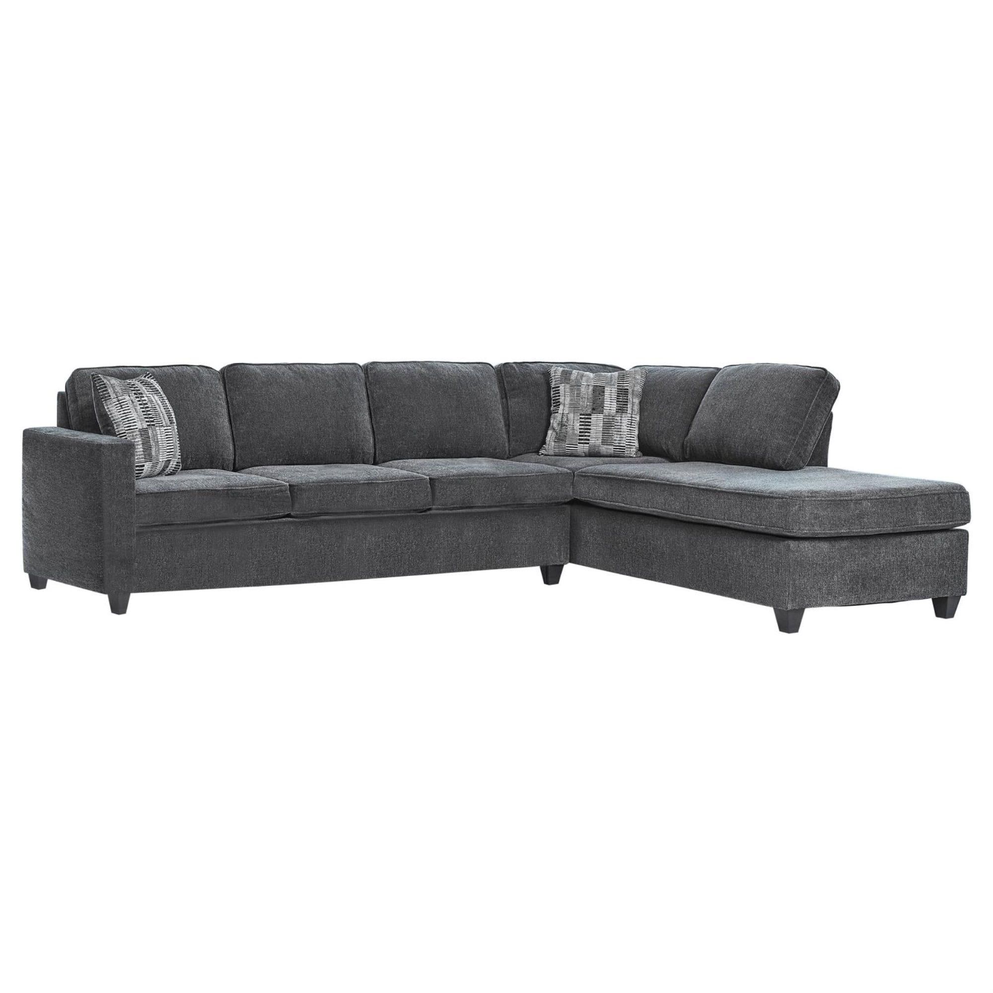 McCord Dark Grey Chenille 2-Piece Sectional with Reversible Chaise