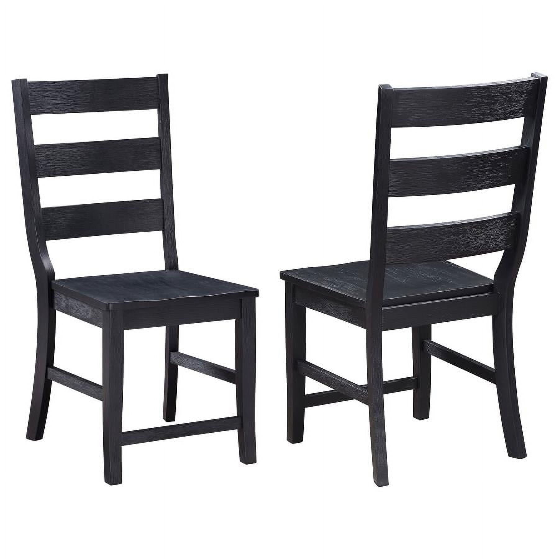 Black High Ladderback Rustic Wood Side Chair Set