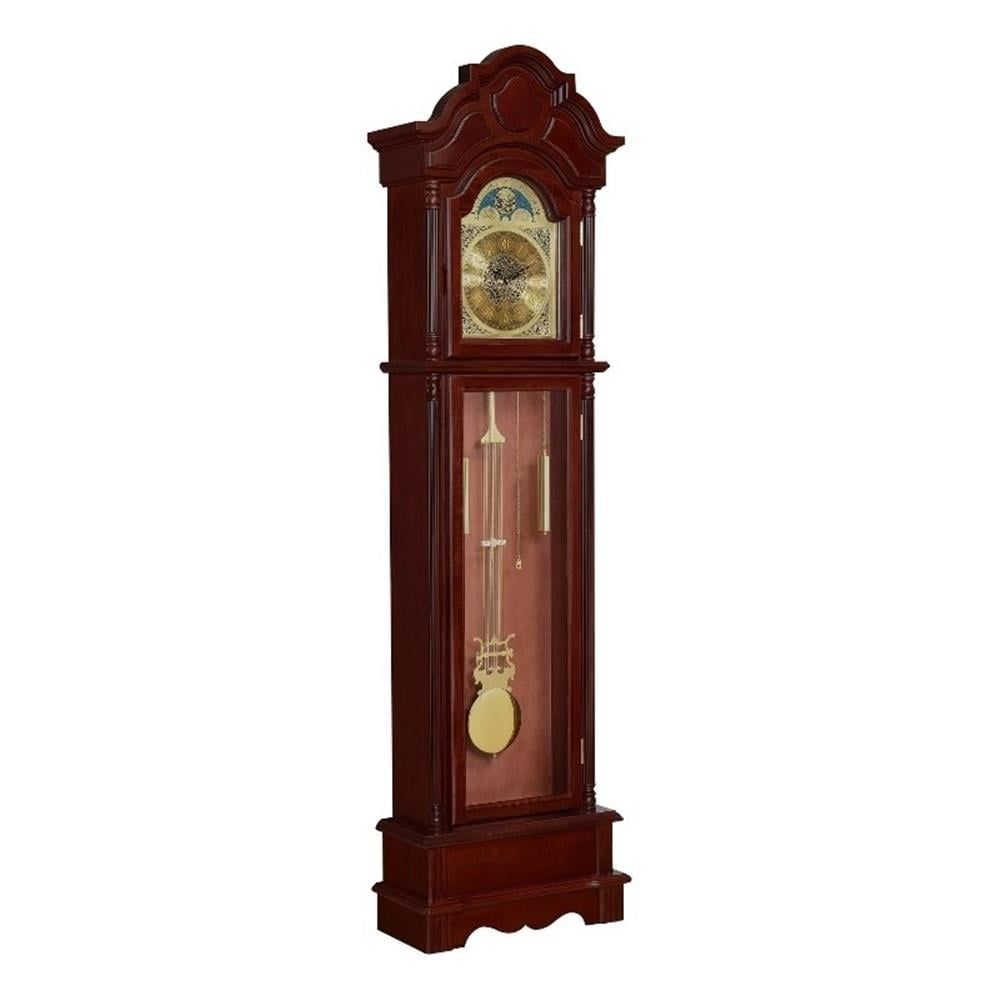 Dark Cherry Transitional Quartz Floor Clock