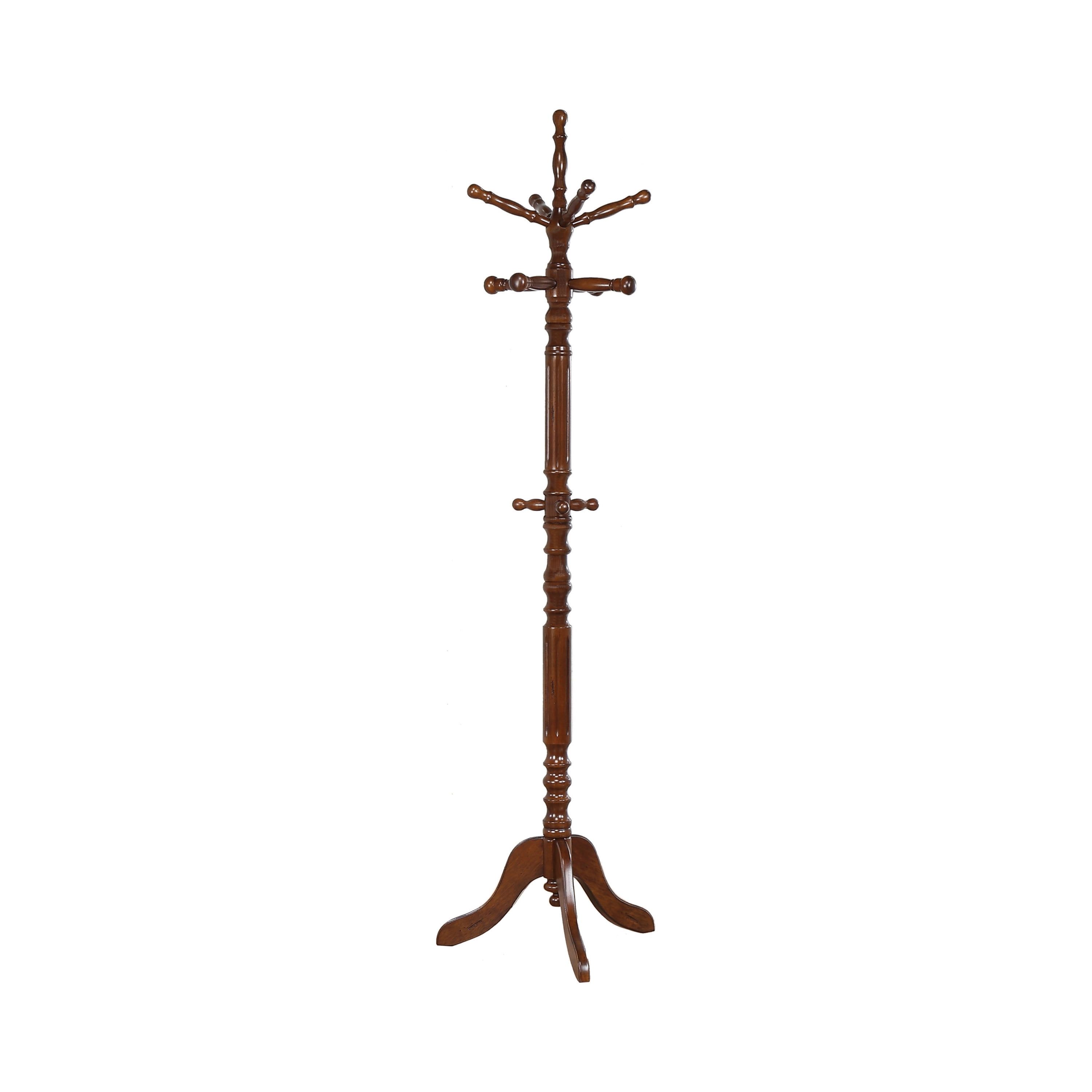 Dark Honey Walnut Traditional Coat Rack with 11 Hooks