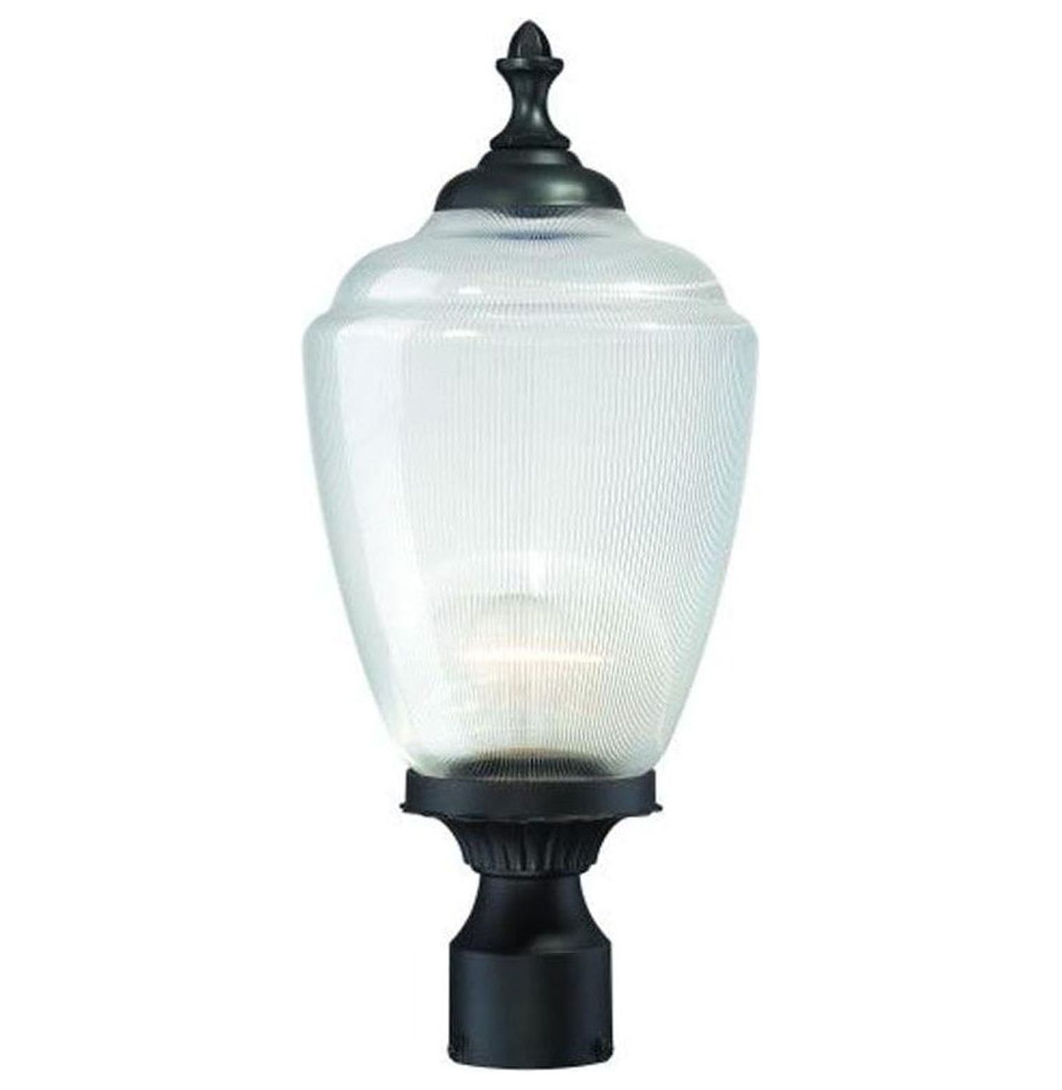 Matte Black Cast Aluminum Outdoor Post Lantern with Clear Acrylic Globe