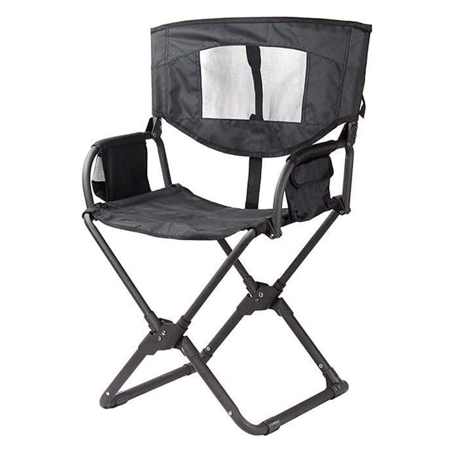 Black Portable Folding Camping Chair with Arms