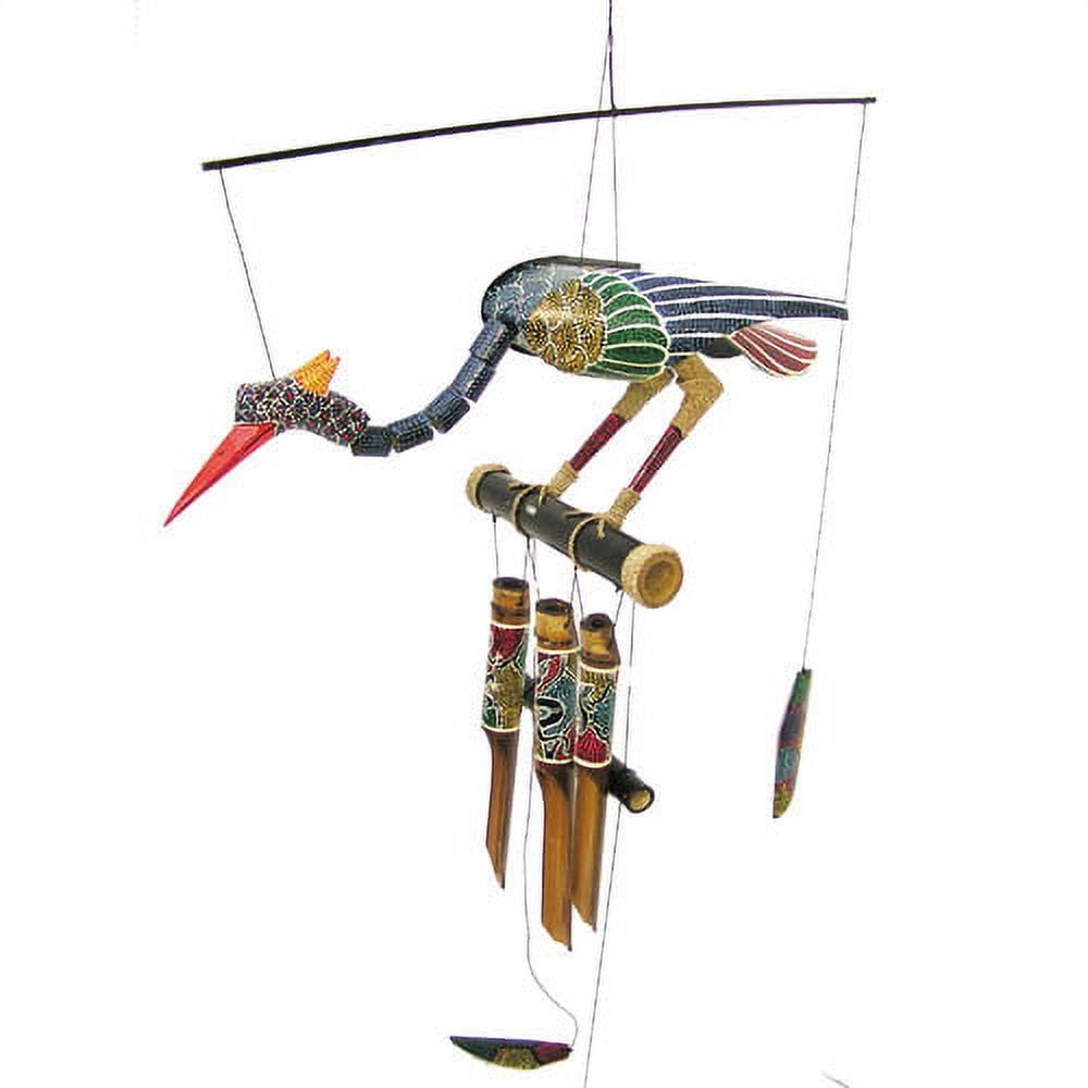 Handmade Multicolor Bamboo and Coconut Wood Bird Wind Chime