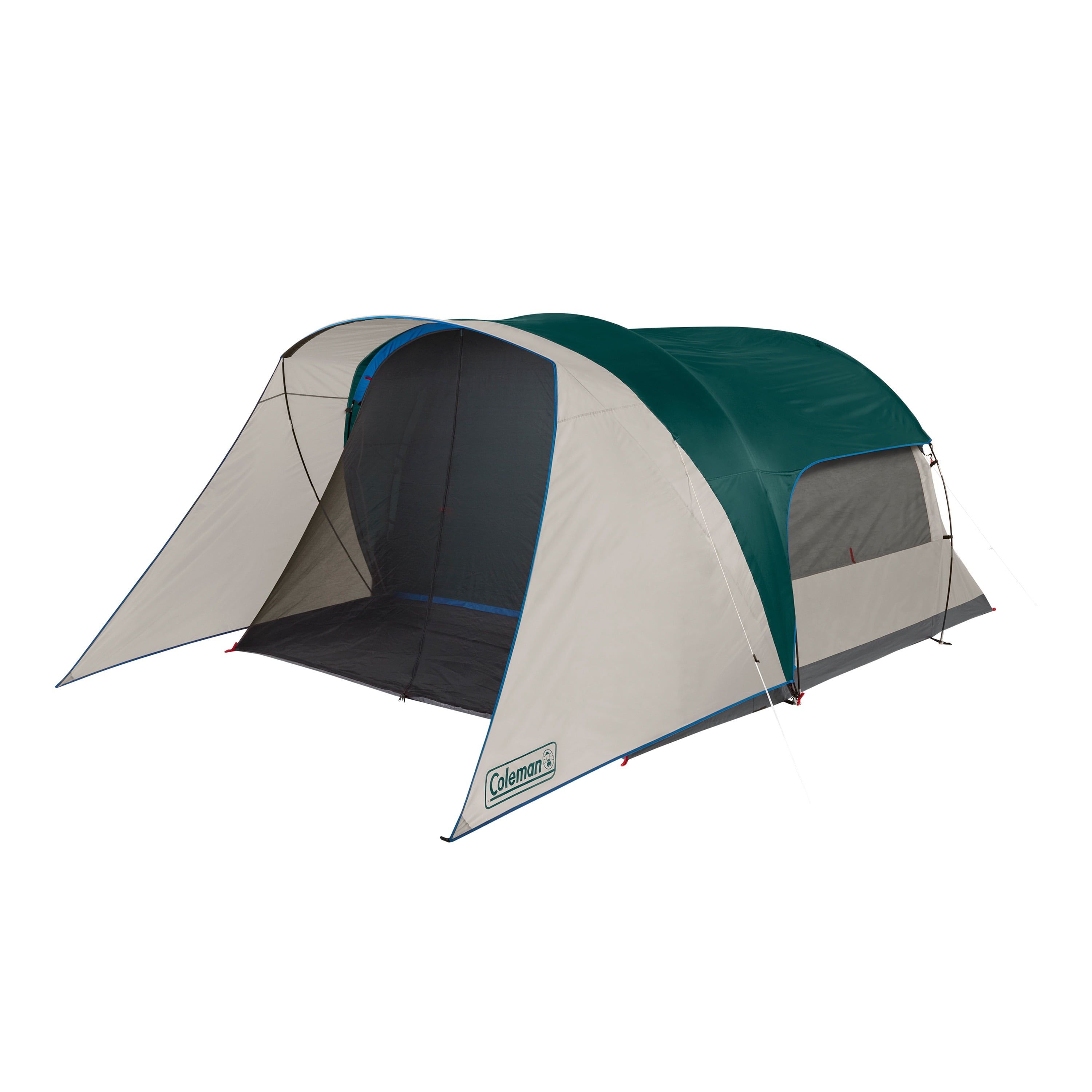 Coleman 6-Person Green and Beige Cabin Tent with Screened Porch