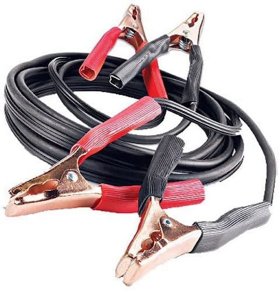 12' Black and Red 10 Gauge Booster Cables with 200 Amp Clamps