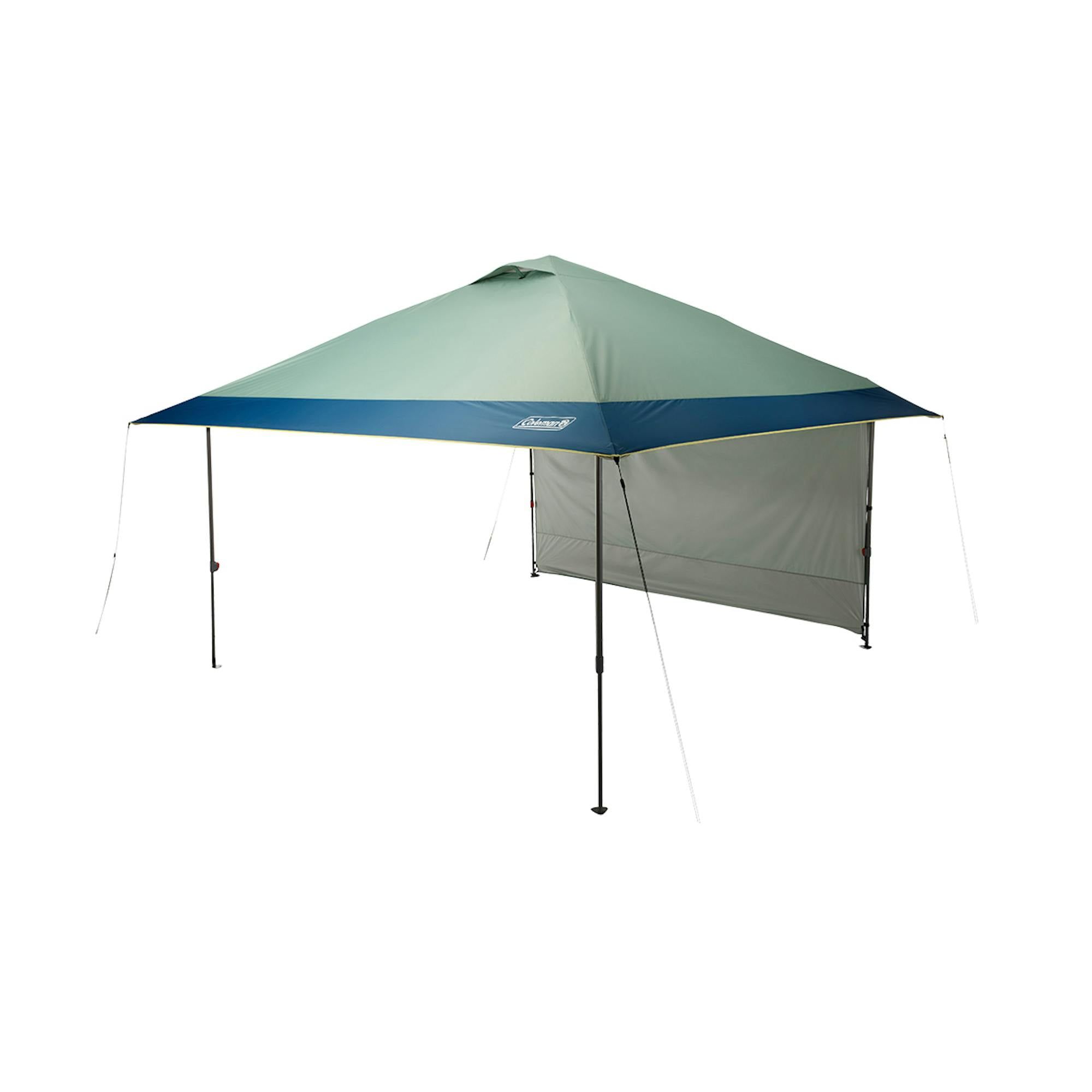 Coleman Oasis 10x10 Green and Blue Aluminum Canopy with Sun Wall