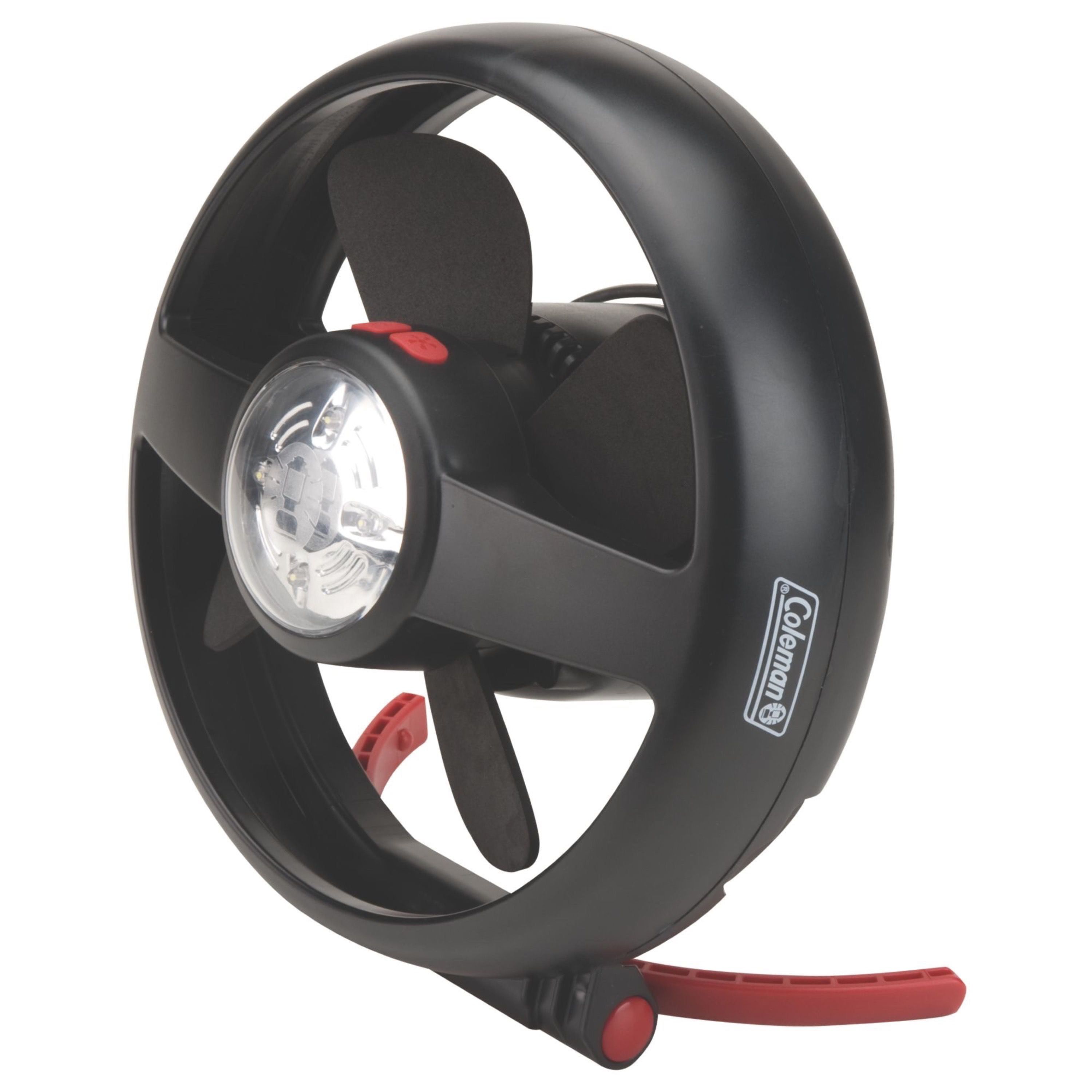 Coleman Black Rechargeable Tent Fan with Light and Stand