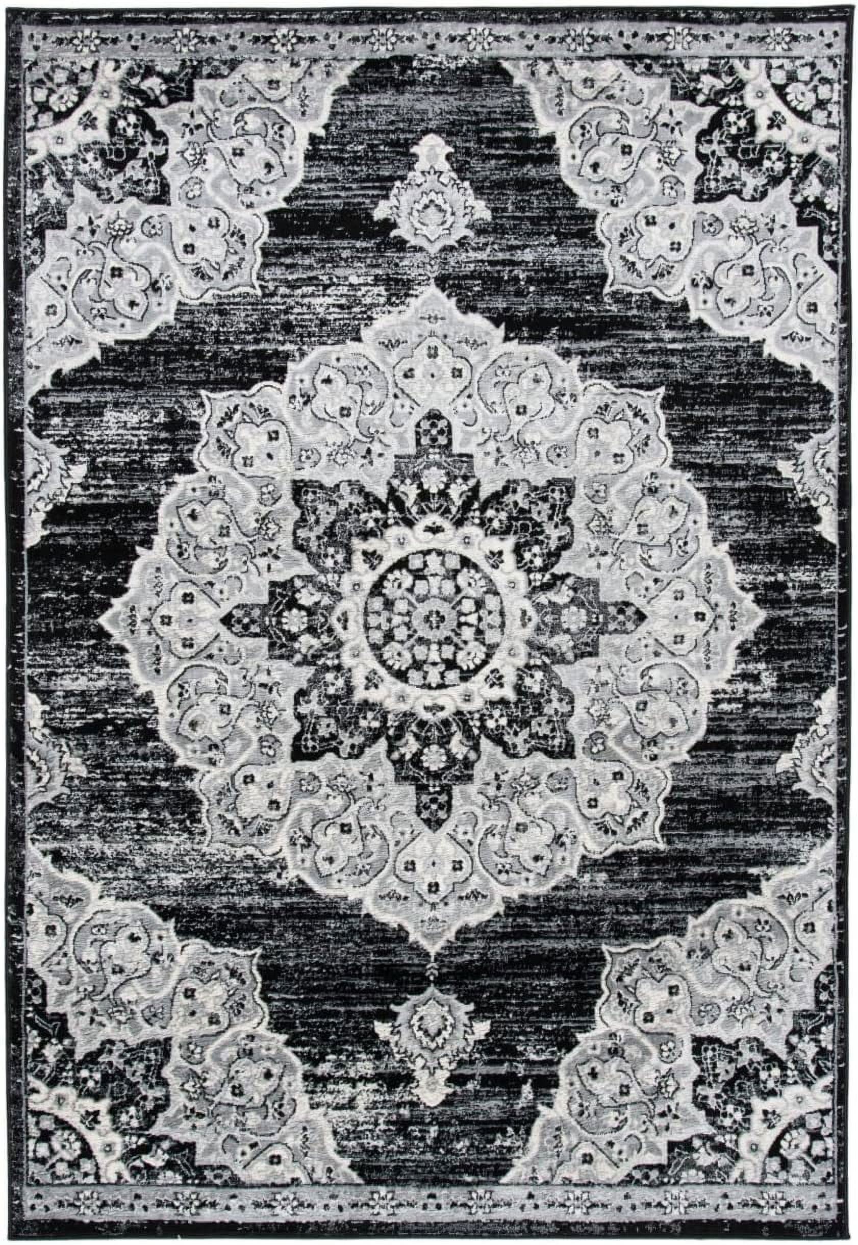 Elegant Brentwood 10' x 13' Gray Synthetic Rectangular Area Rug