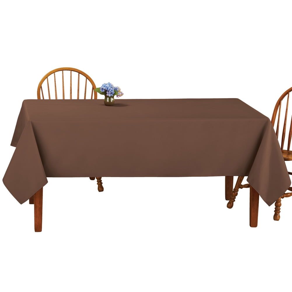 Chocolate Brown Rectangular Polyester Tablecloth, 60" x 90"