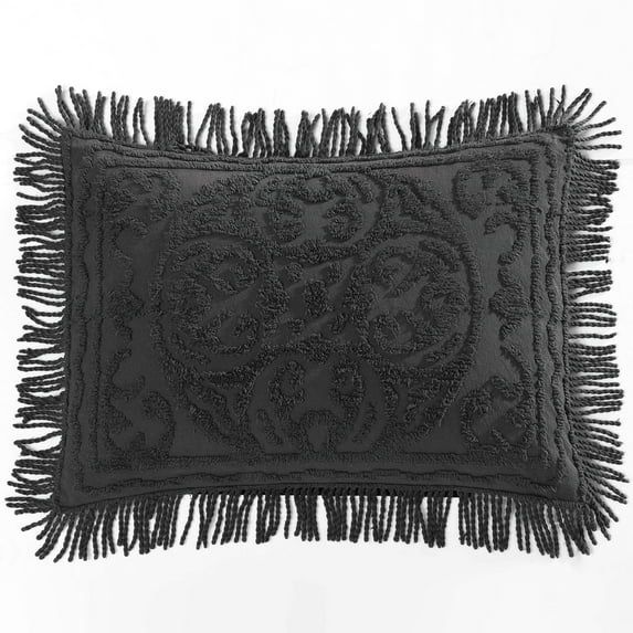 Charcoal Cotton Medallion Chenille Standard Sham