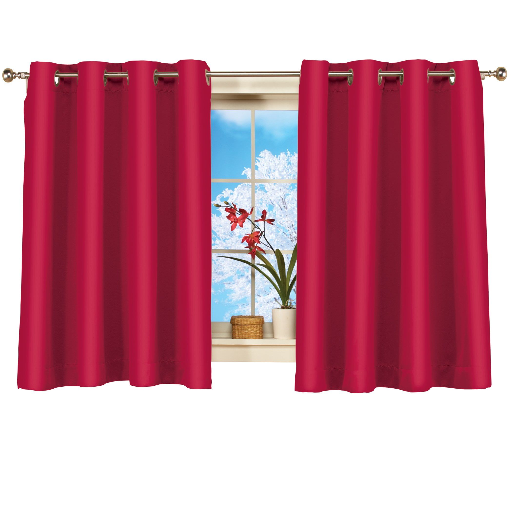 Hot Pink Blackout Polyester Grommet Window Panel