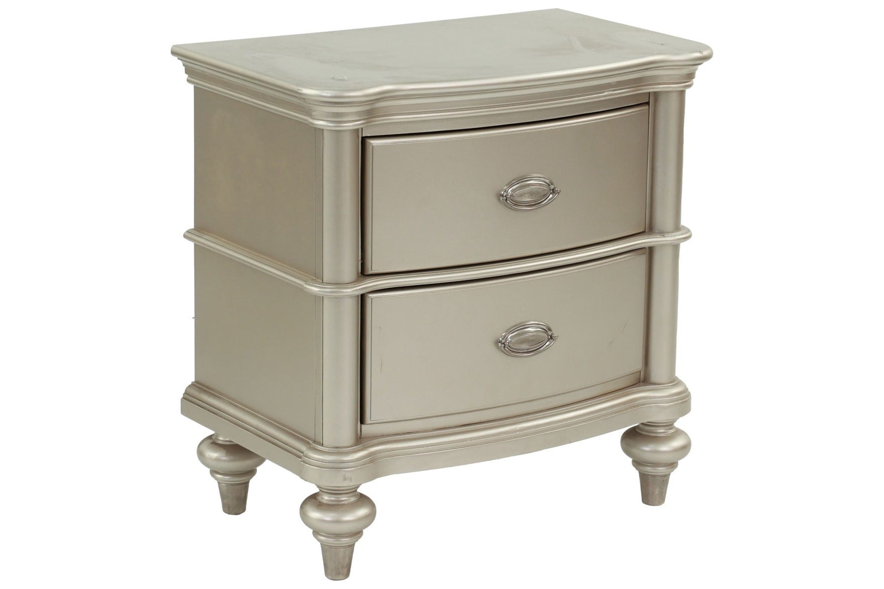 Champagne Wood 2-Drawer Nightstand with Elegant Finish