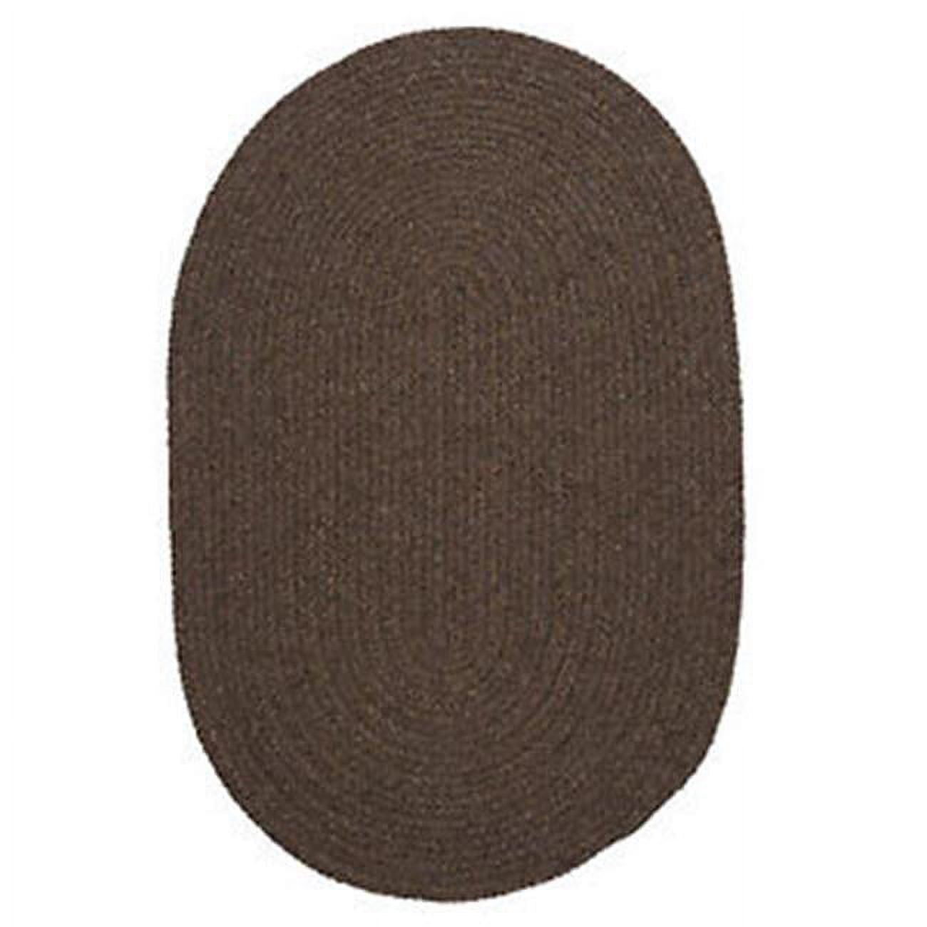 Bristol Bark Solid Wool Blend Oval Runner Rug 2'x10'