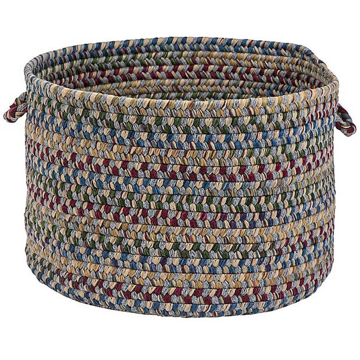 Multicolor Braided Round Fabric Storage Basket