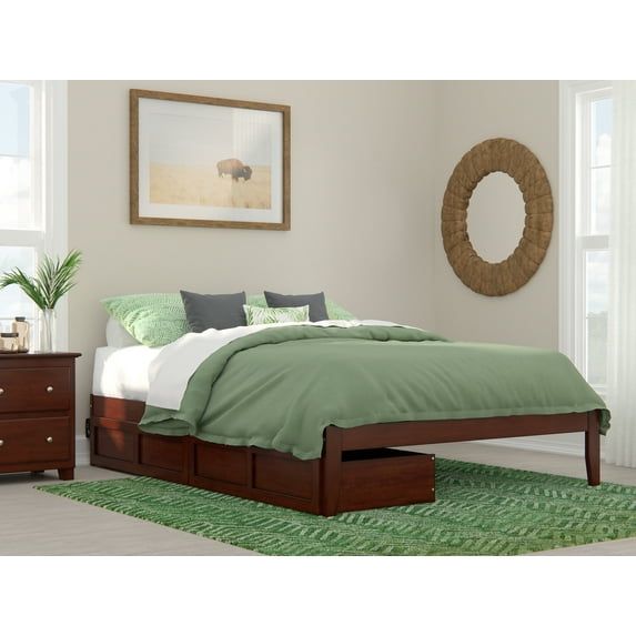 Colorado Captain's Queen Bed with Upholstered Headboard and Storage Drawers