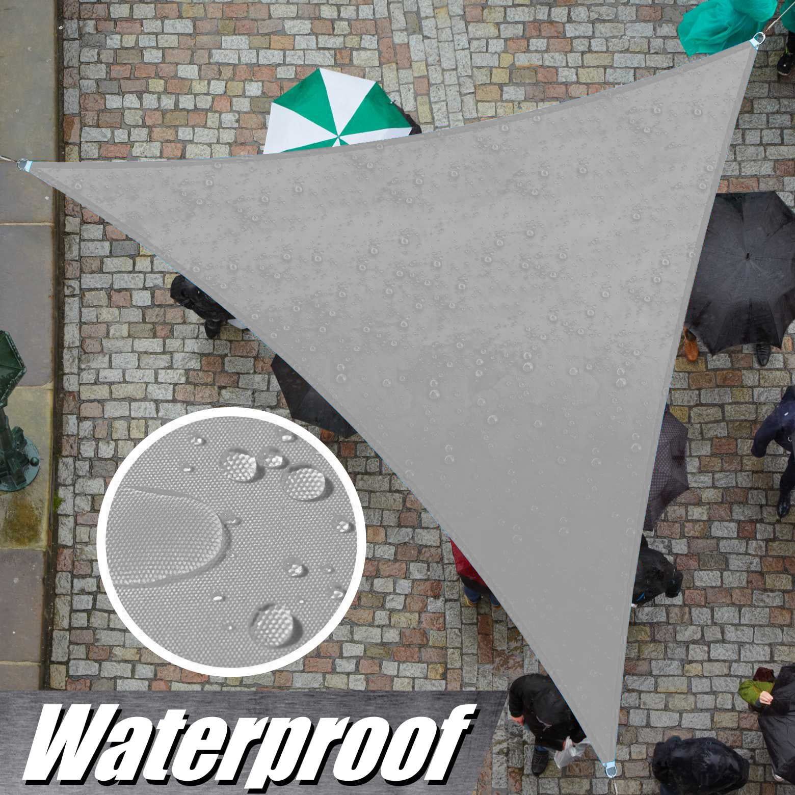 Gray 12' Triangle Waterproof Shade Sail Canopy for Patio and Yard