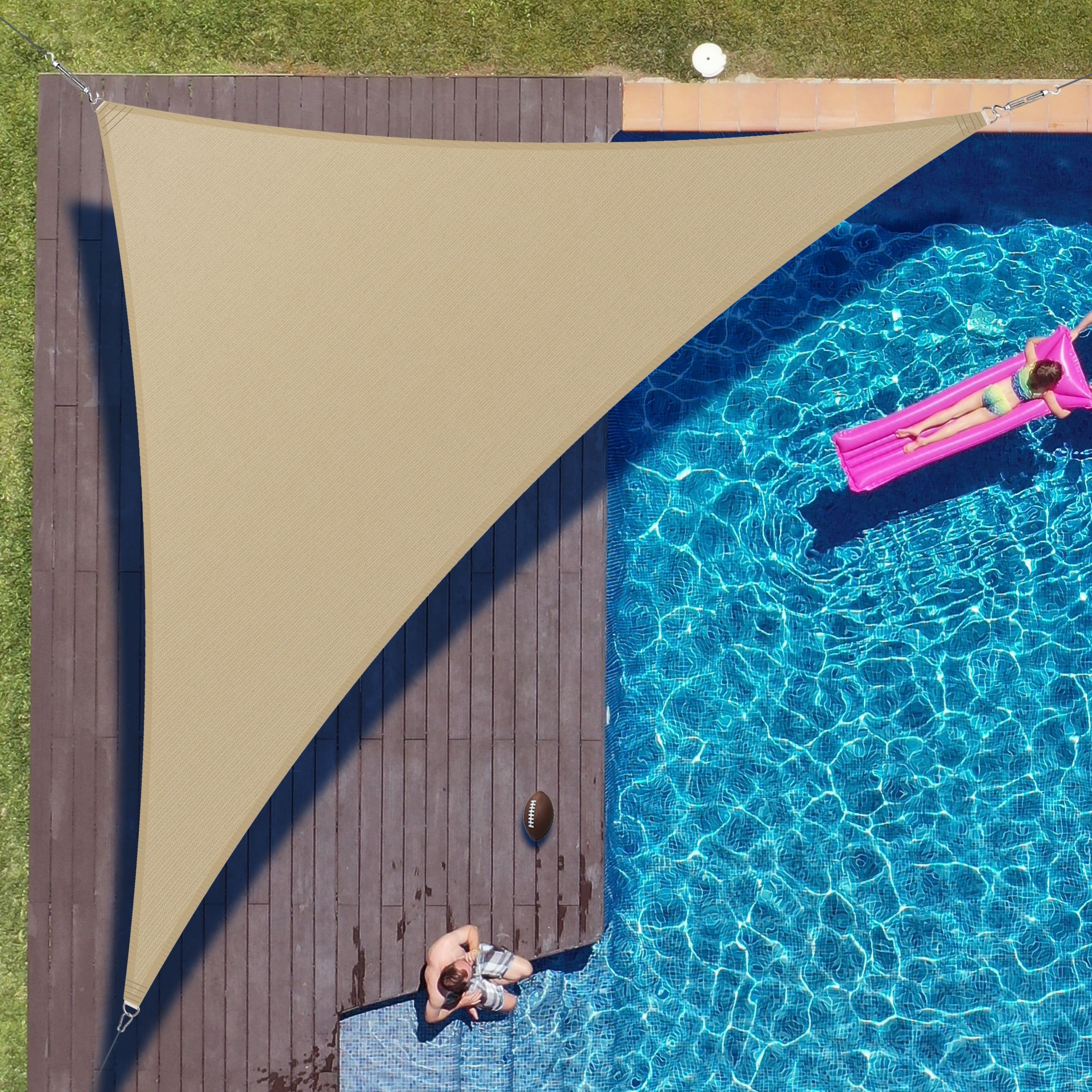 Sand Beige Heavy Duty Triangle Sun Shade Sail Canopy