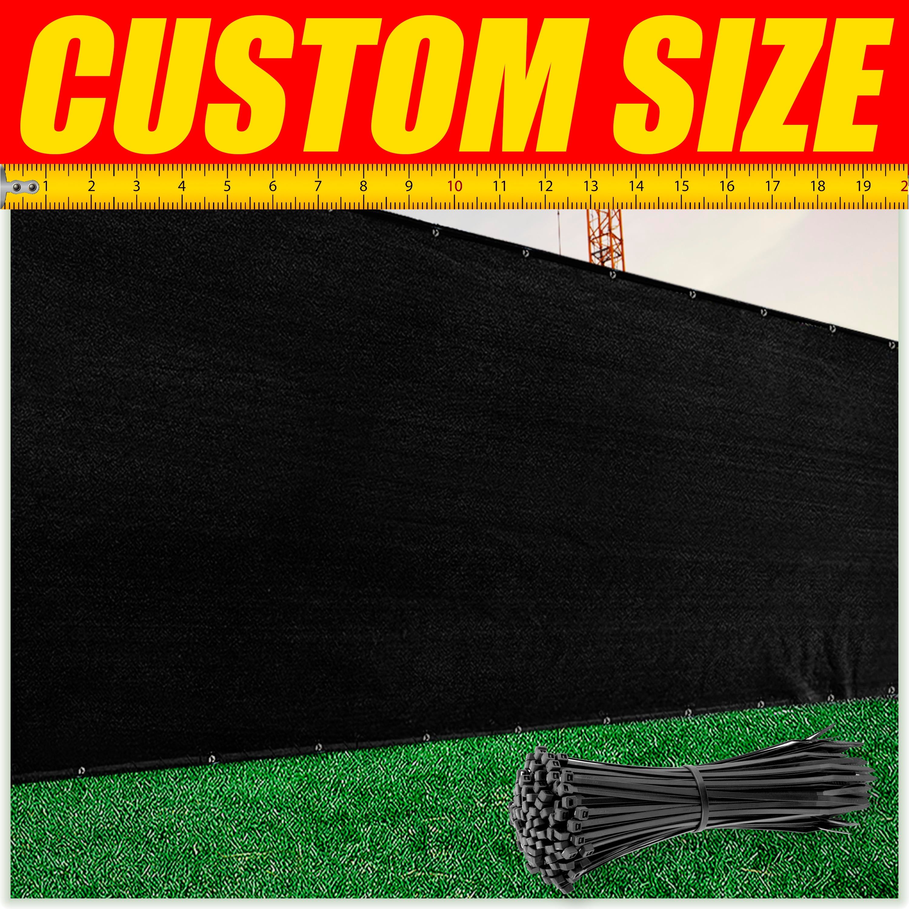 8' x 50' Black High-Density Polyethylene Privacy Fence Screen