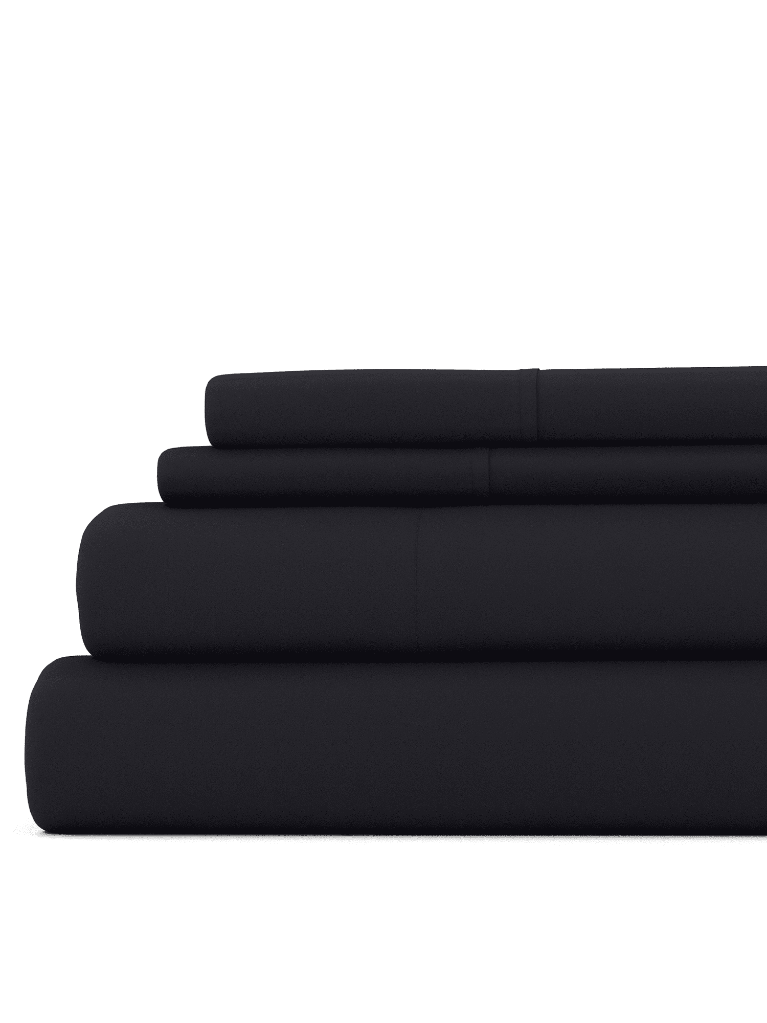 Full Black Microfiber Deep Pocket Bed Sheet Set