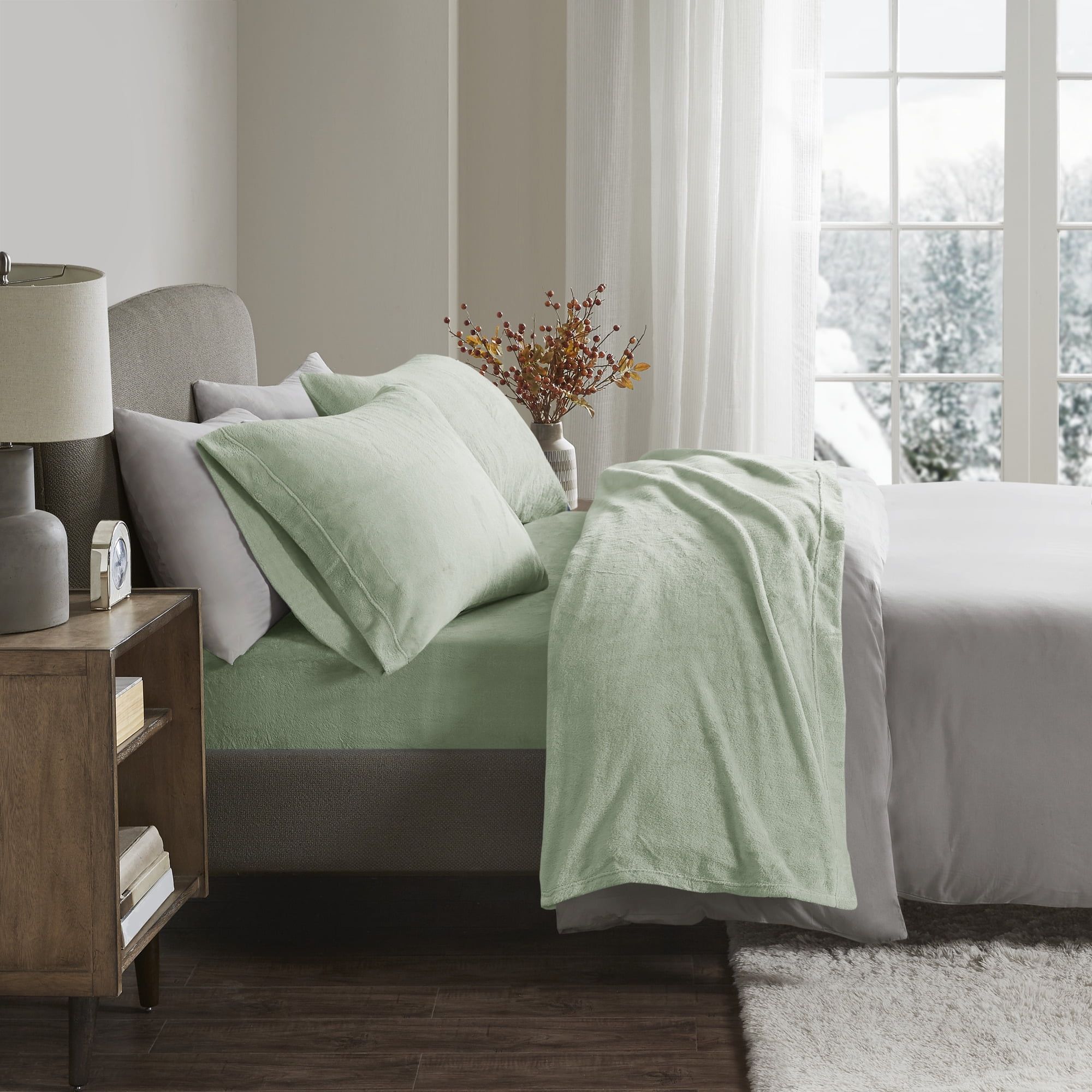 Sage Green Microfiber Full-Size 4-Piece Sheet Set