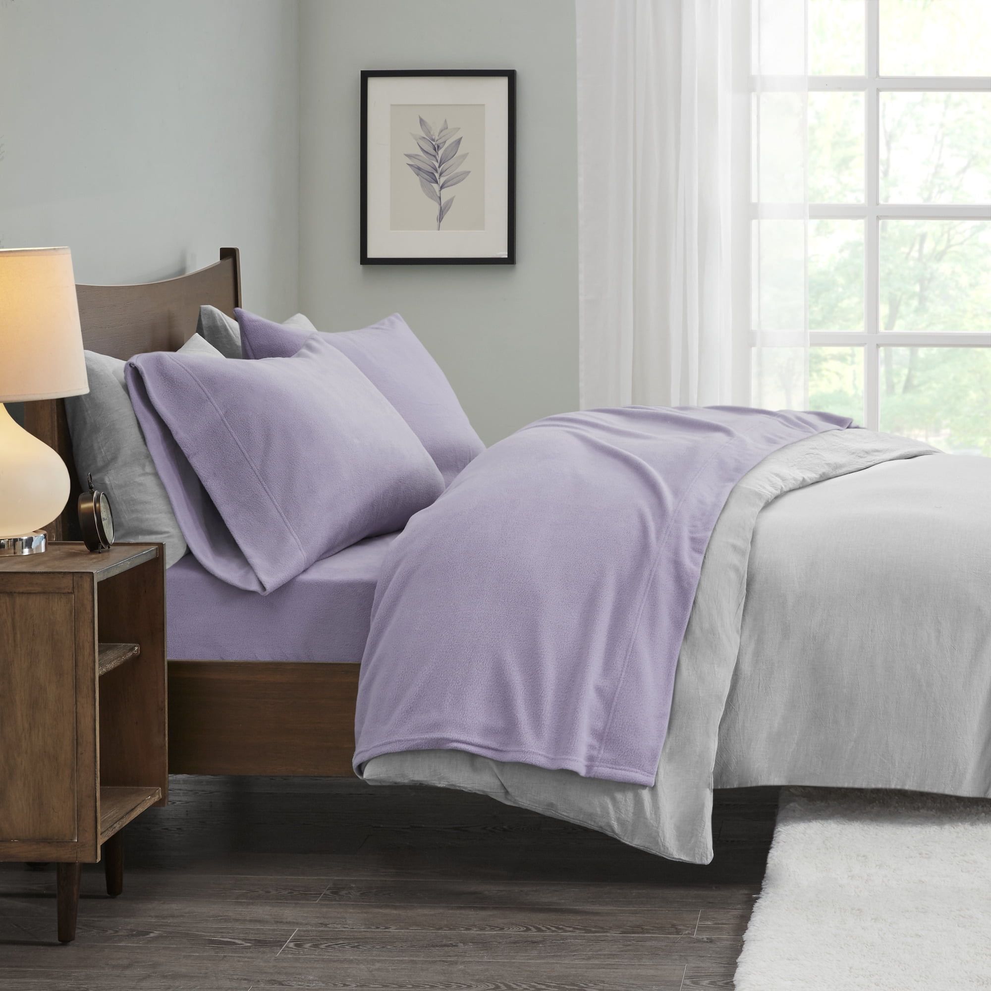 Comfort Classics Micro Fleece 4-Piece Lavender Sheet Set, Full