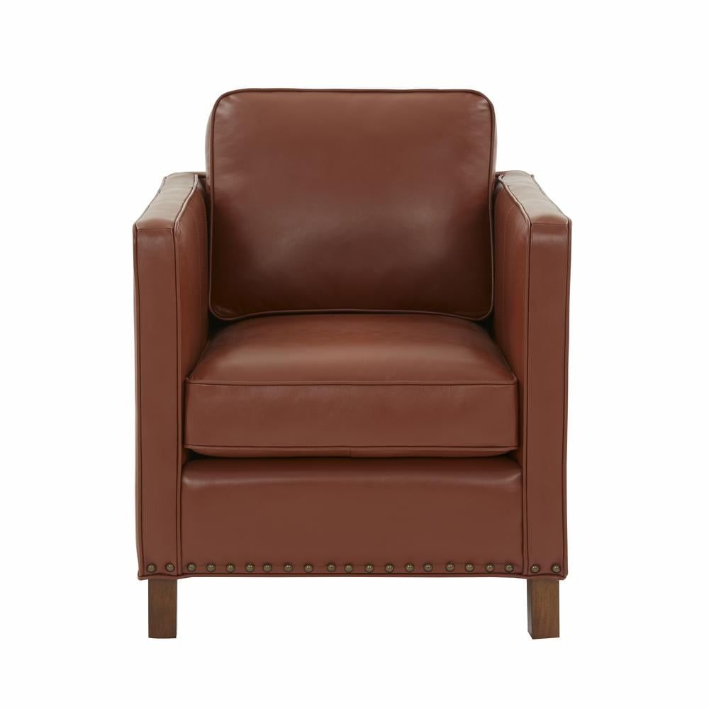 Cheshire Transitional Caramel Top Grain Leather Club Chair