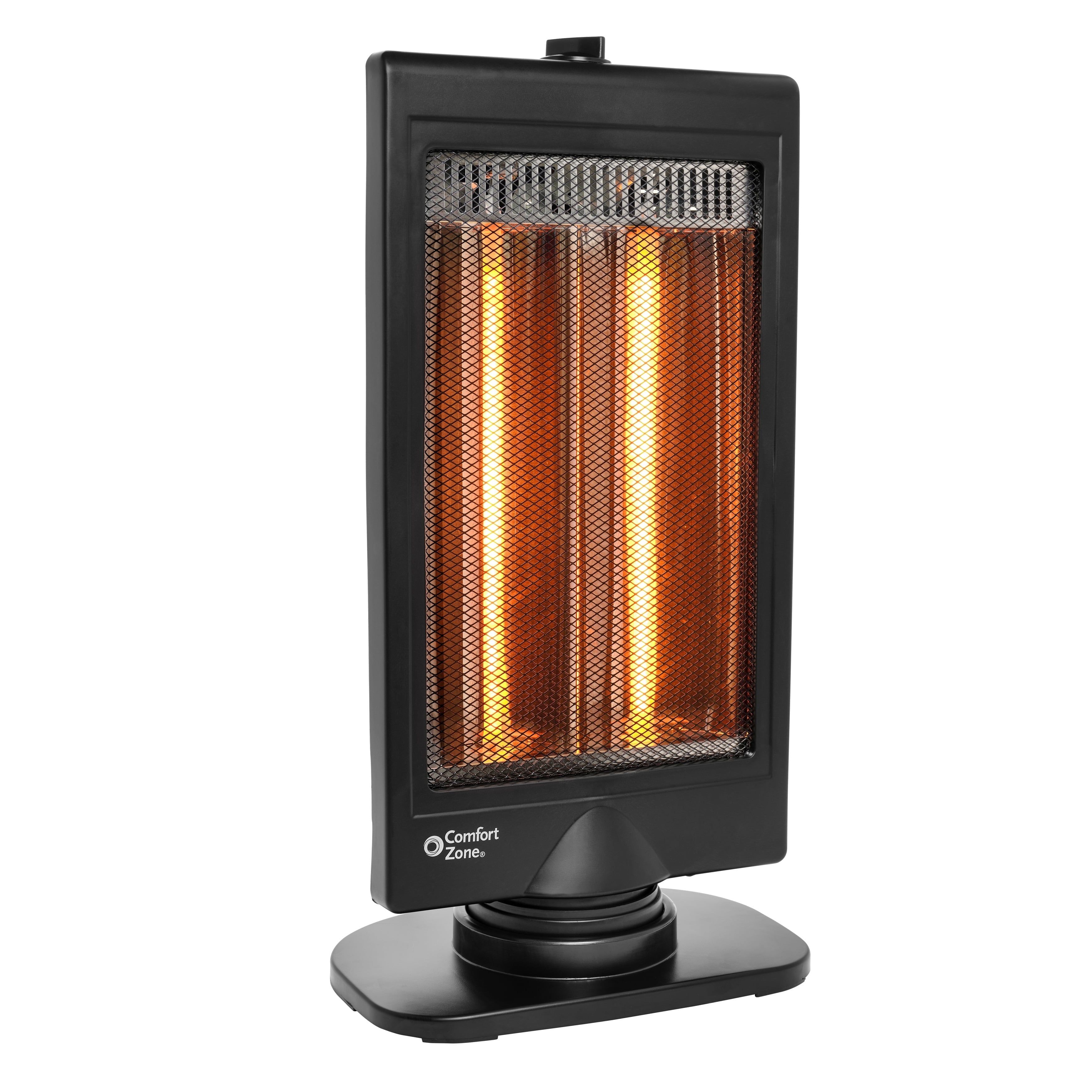 Black Electric Oscillating Infrared Space Heater with Thermostat