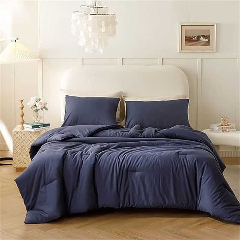 Comforter Set Navy Blue - 3 Piece - Queen