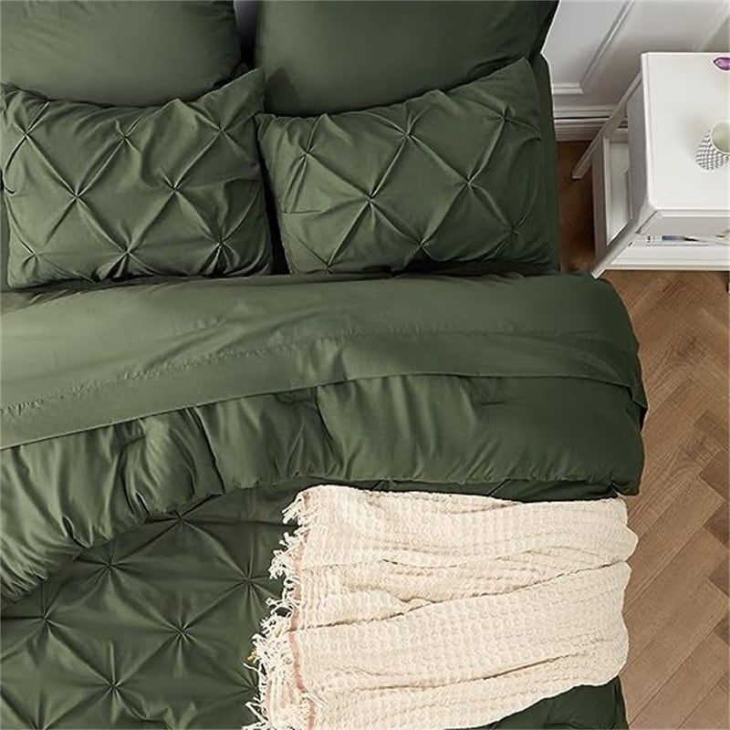 King Size Olive Green Microfiber Comforter Set