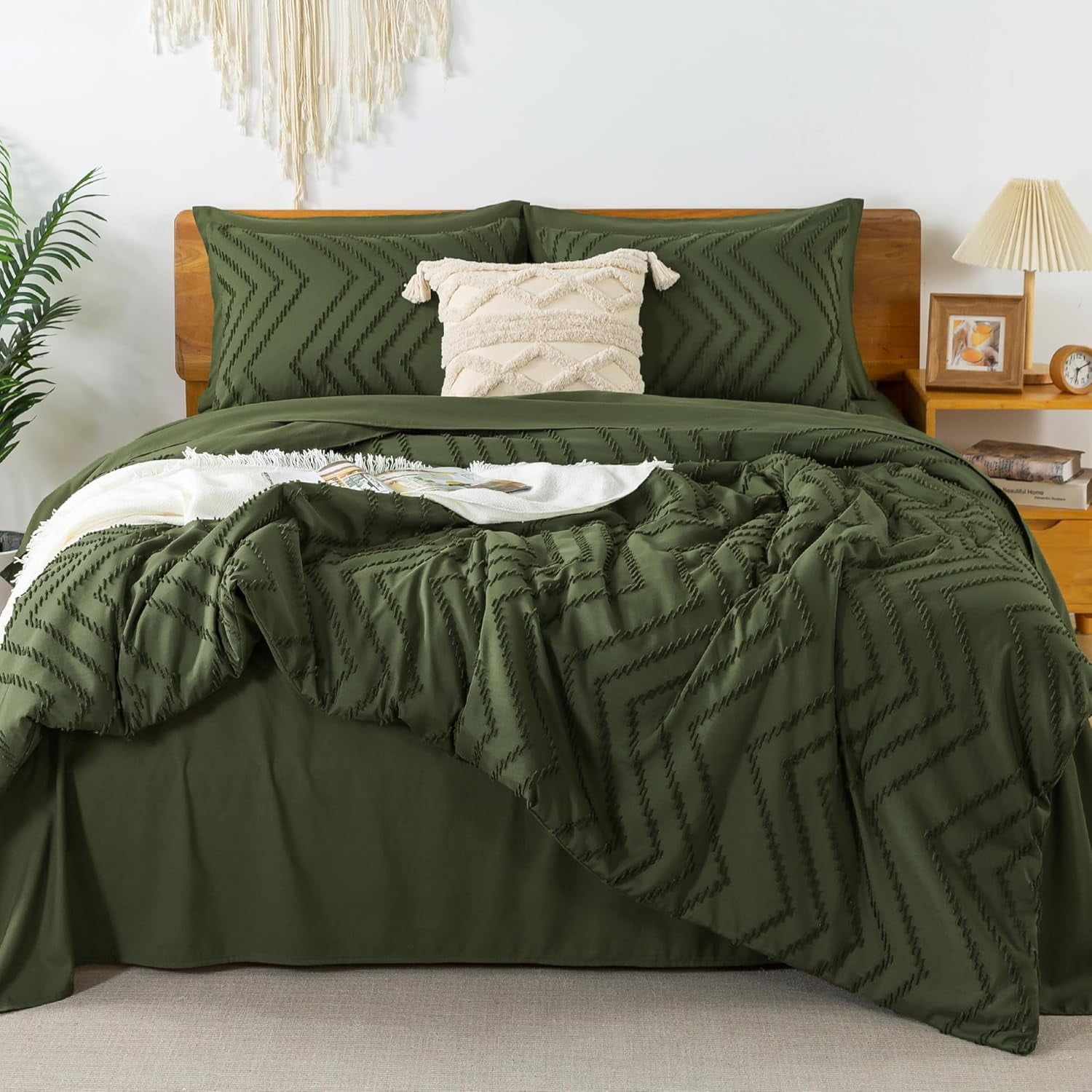 Emerald Green Microfiber Queen Bed in a Bag Set