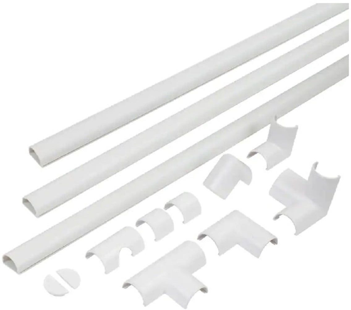 White Nonmetallic 4 ft Cord Channel Kit with Accessories