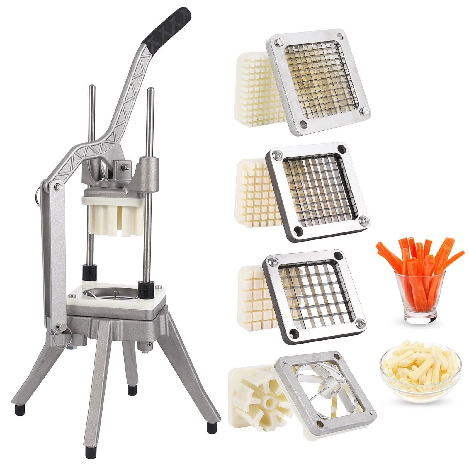 Silver Stainless Steel Commercial Vegetable Chopper with 4 Blades