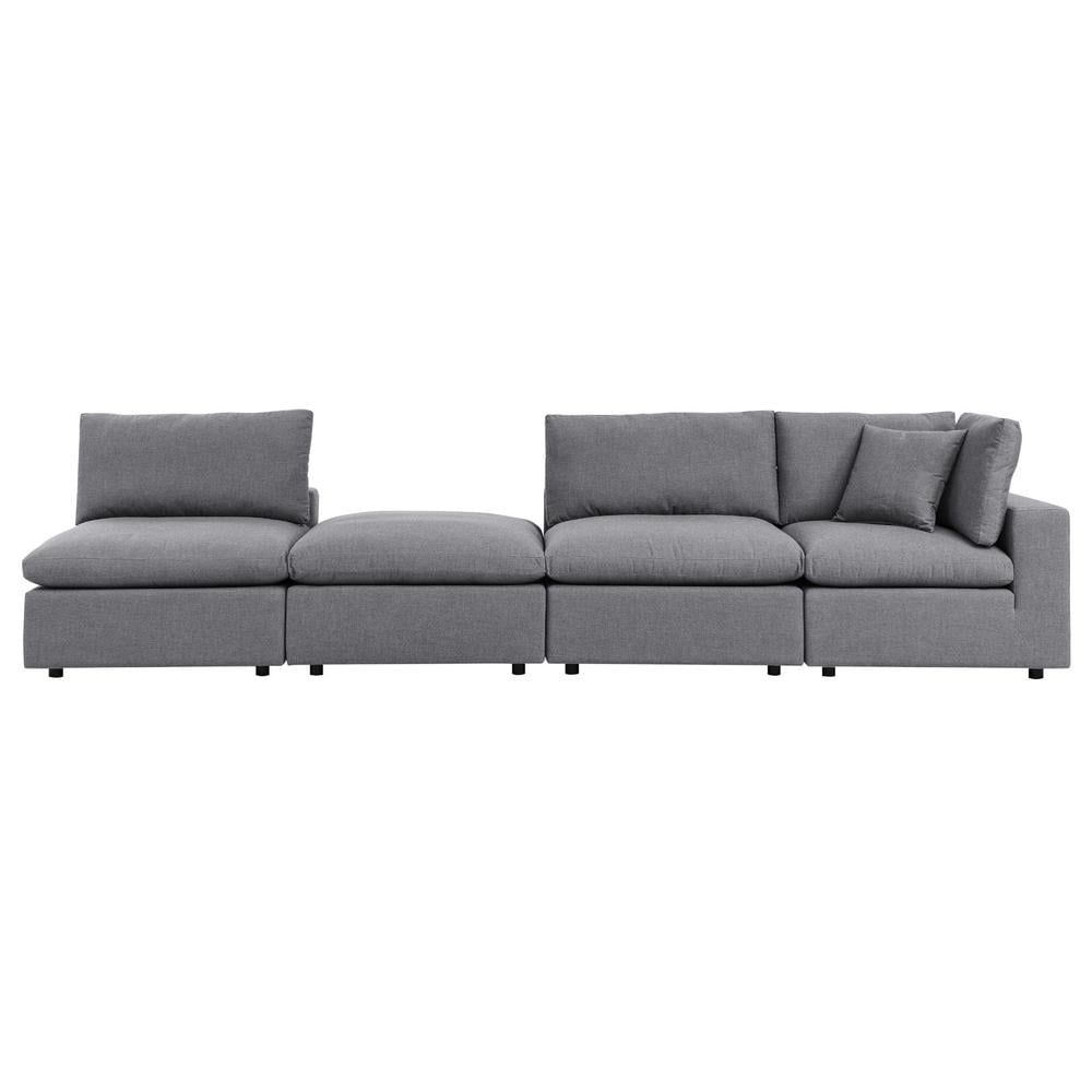 Gray Sunbrella Outdoor Sectional Sofa with Aluminum Frame