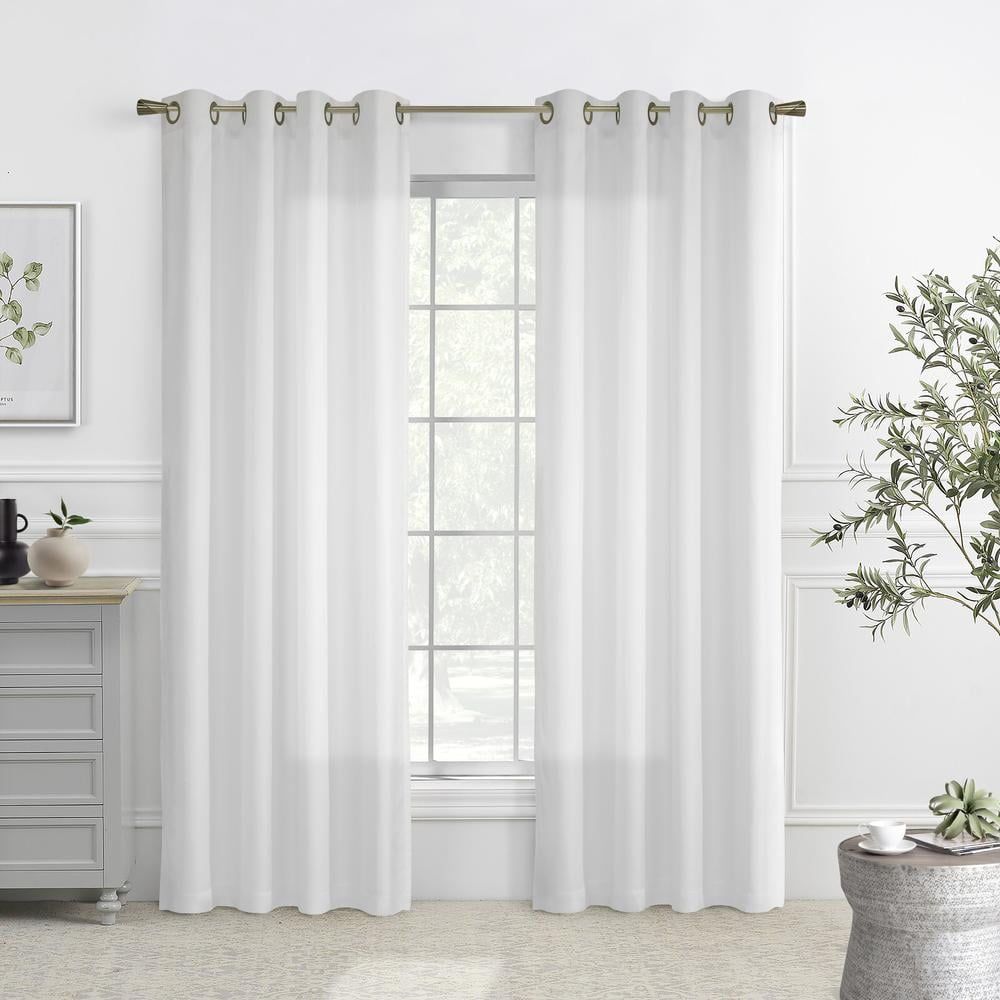 Galion Solid Color Semi-Sheer Thermal Grommet Single Curtain Panel