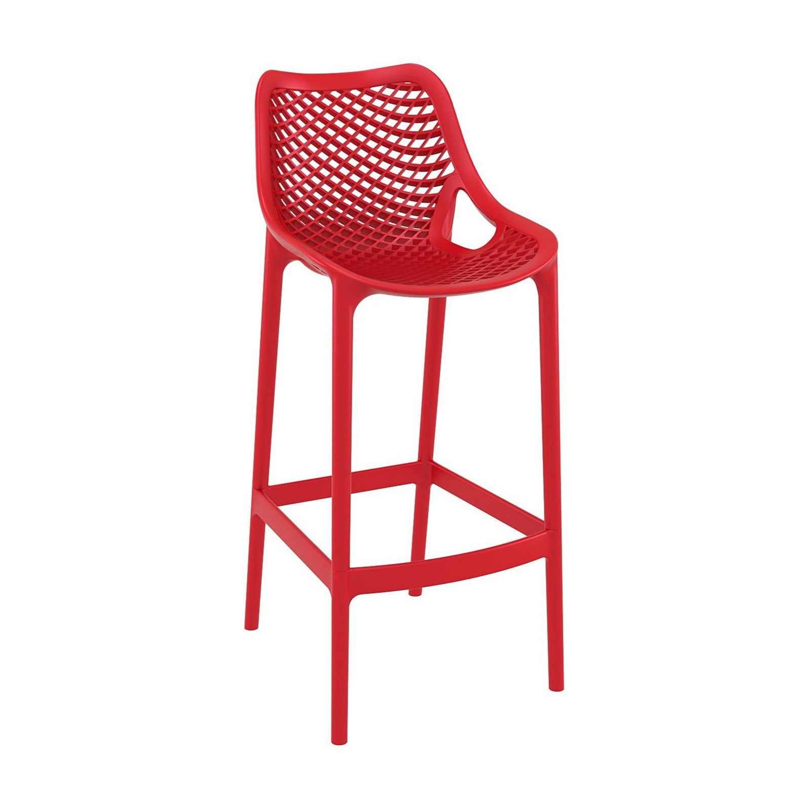 Siesta Air 29.5" Matte Red Polypropylene Outdoor Bar Stool