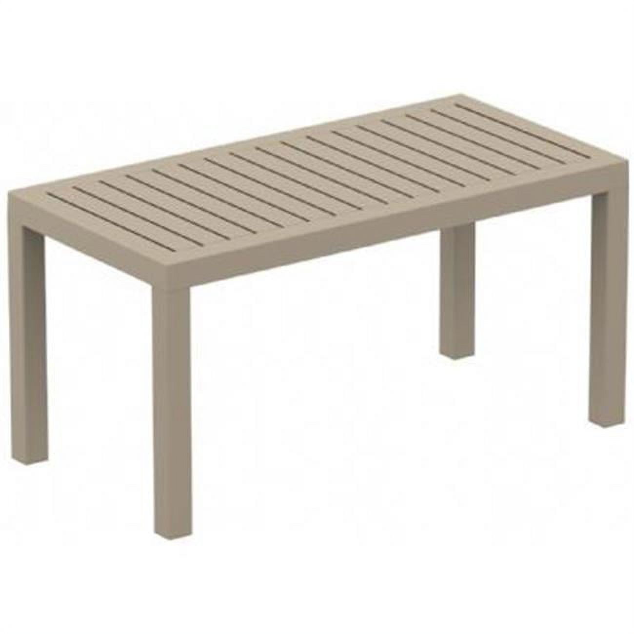 Ocean Breeze Silver Gray Polypropylene Rectangle Coffee Table