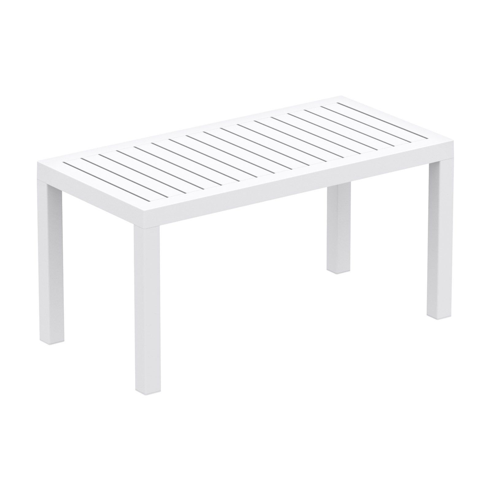 Ocean Breeze White Resin Rectangle Outdoor Coffee Table