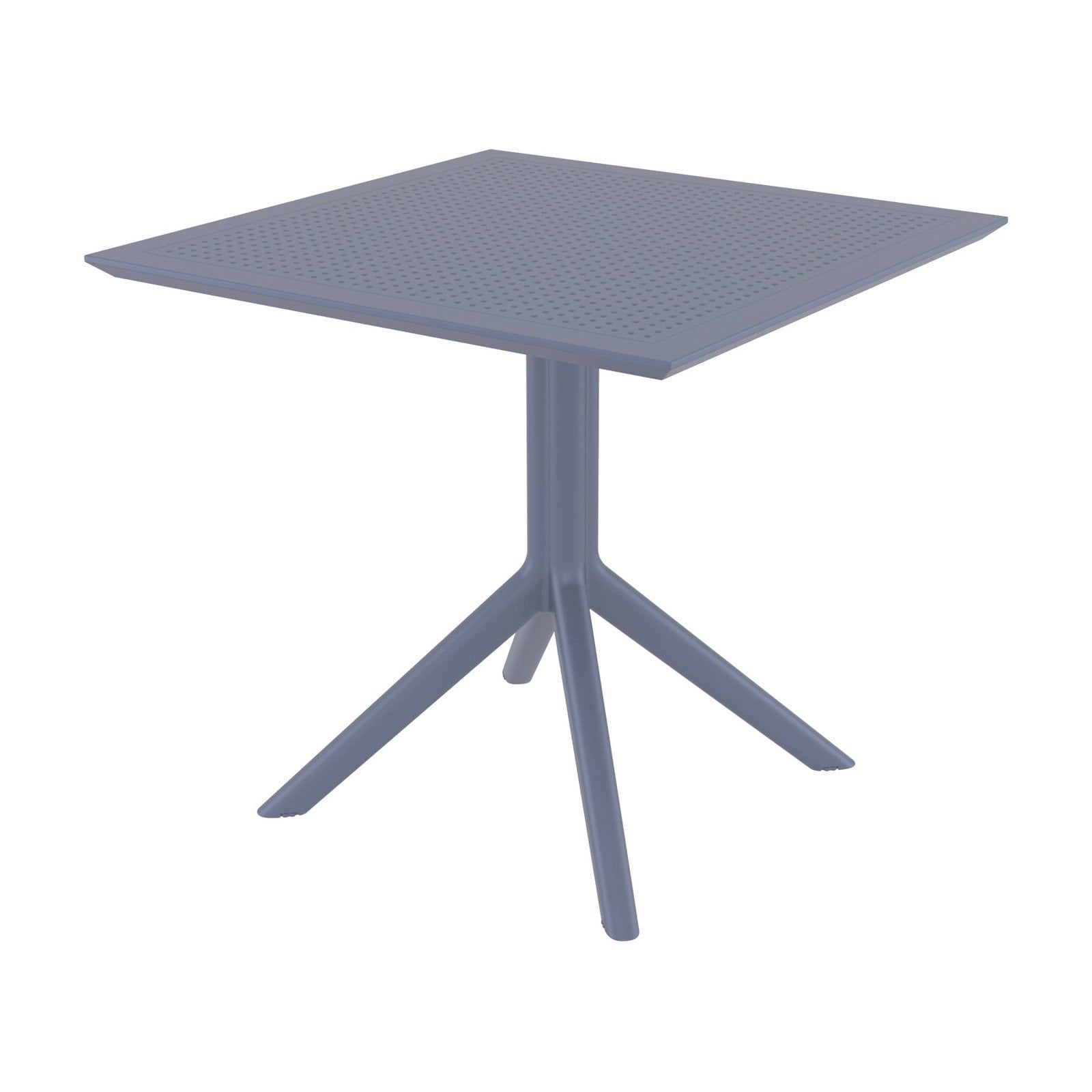 Skyline 31.5" Square Modern Gray Outdoor Bistro Table