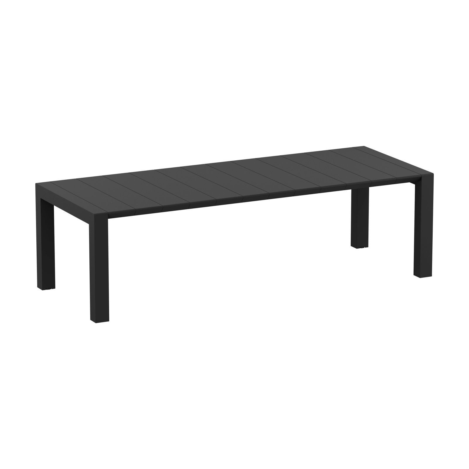 Modern Black Resin Extendable Dining Table for Indoor/Outdoor