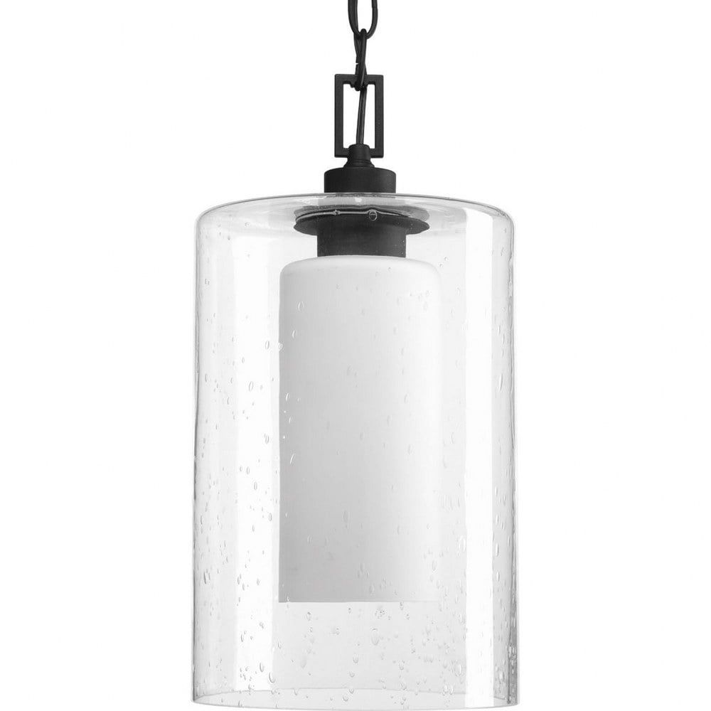 Black Aluminum and Glass Outdoor Hanging Lantern