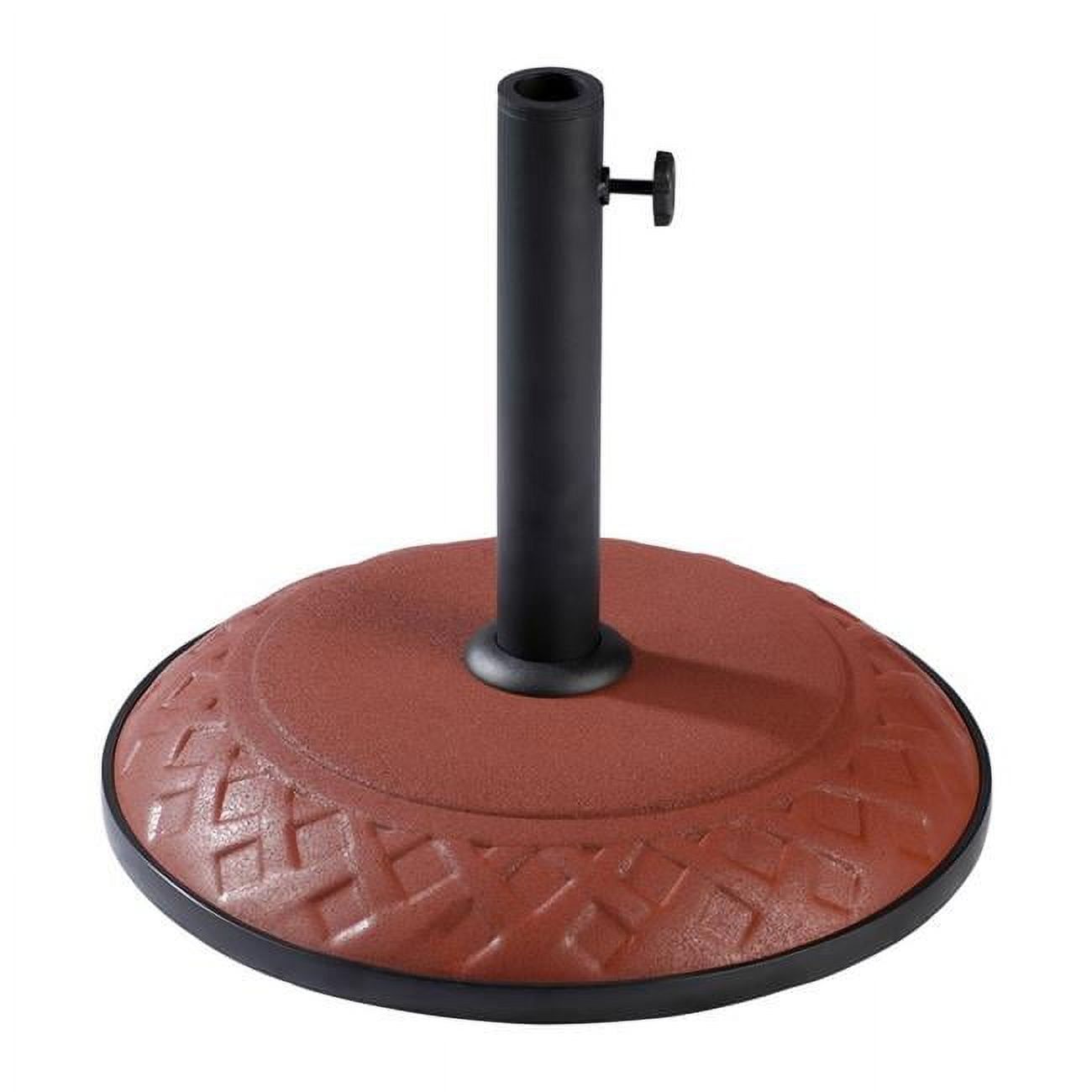 Terra Cotta Basket Weave Metal Umbrella Stand, 18"