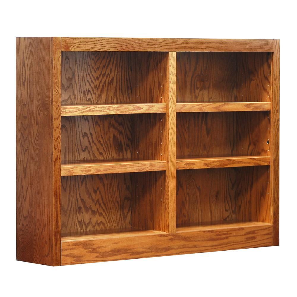 Eco-Friendly Dry Oak Wood Bookcase with Adjustable Shelves