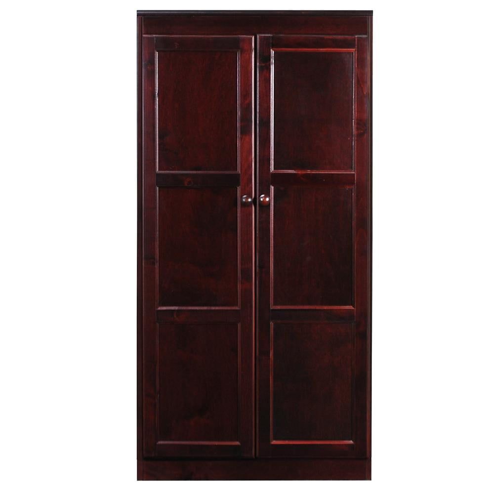 Traditional 60" Wood Storage Cabinet with 4-Shelves in Cherry