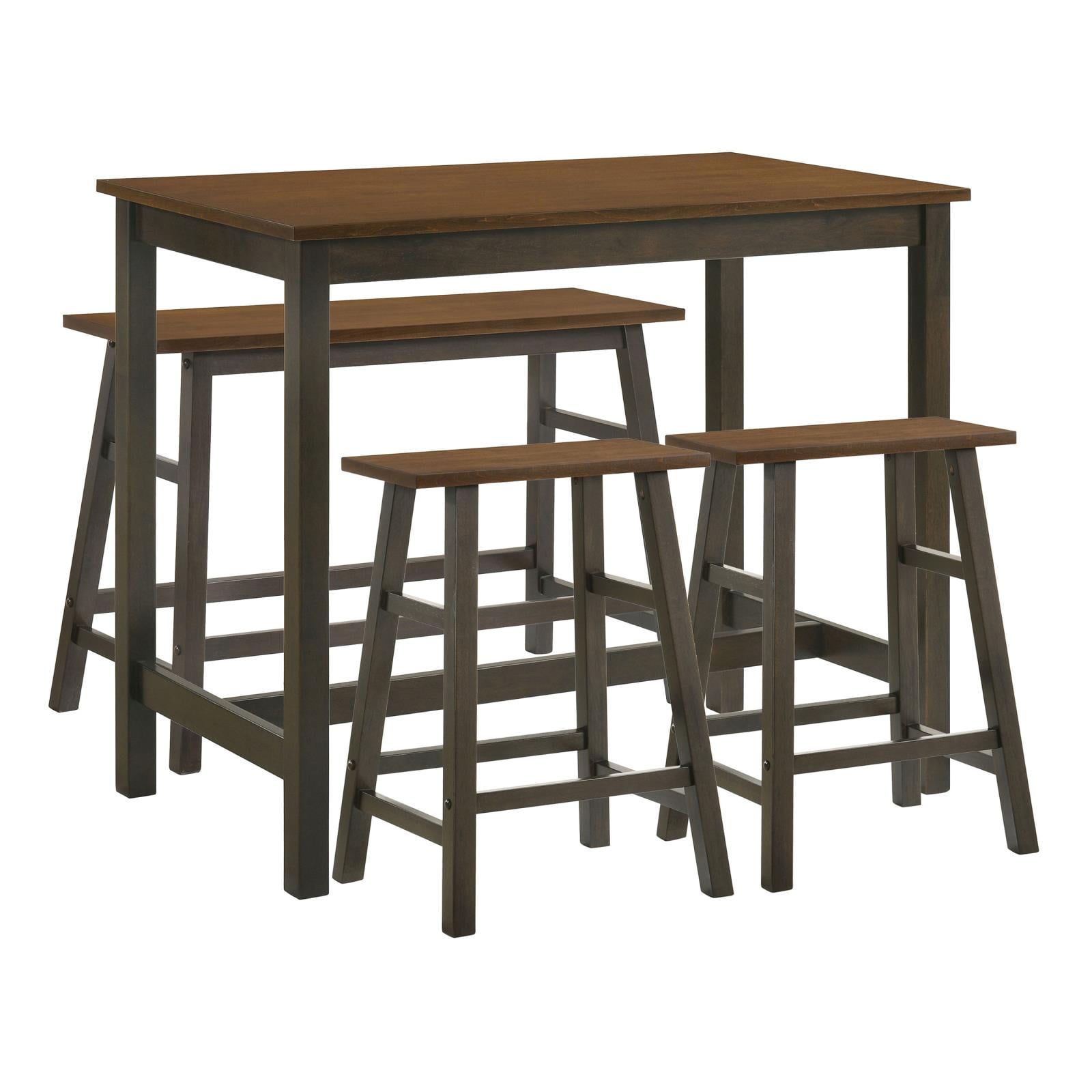 Modern Farmhouse Chestnut and Dark Brown Counter Height Dining Set